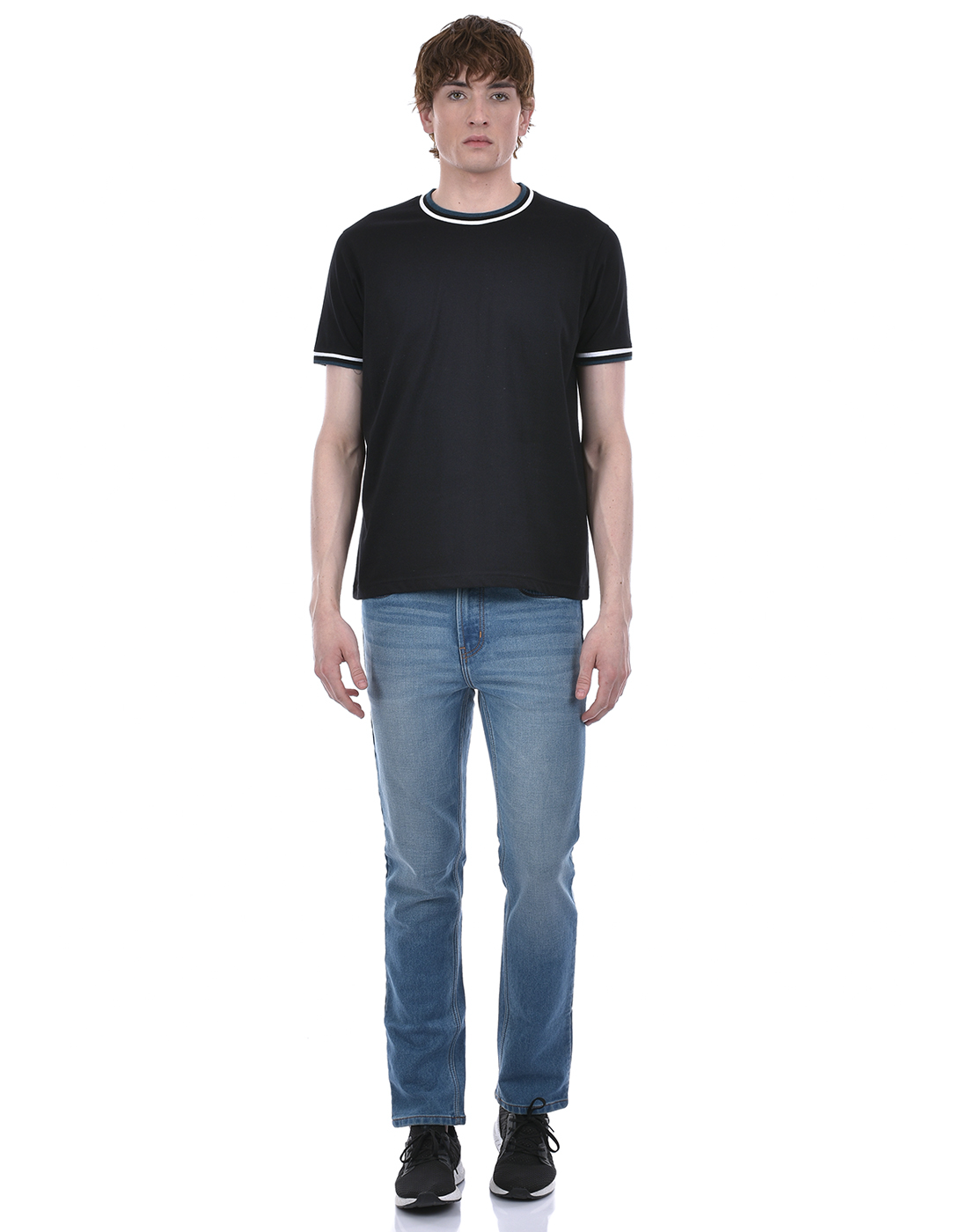 Oneway Men's Half Sleeve Regular Fit Black Round Neck T-Shirt