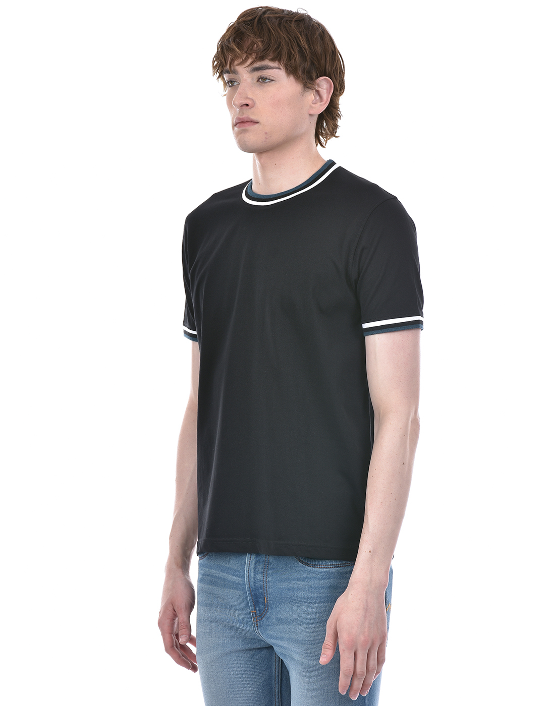 Oneway Men's Half Sleeve Regular Fit Black Round Neck T-Shirt