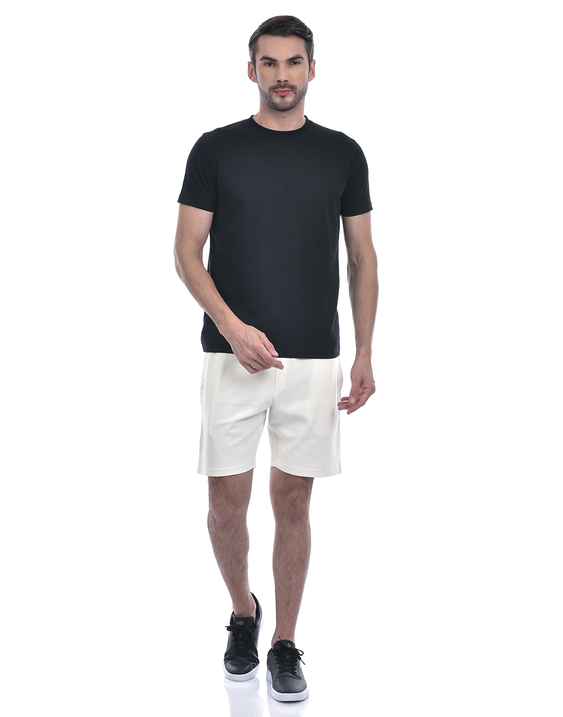 Oneway Men Solid Off White Shorts