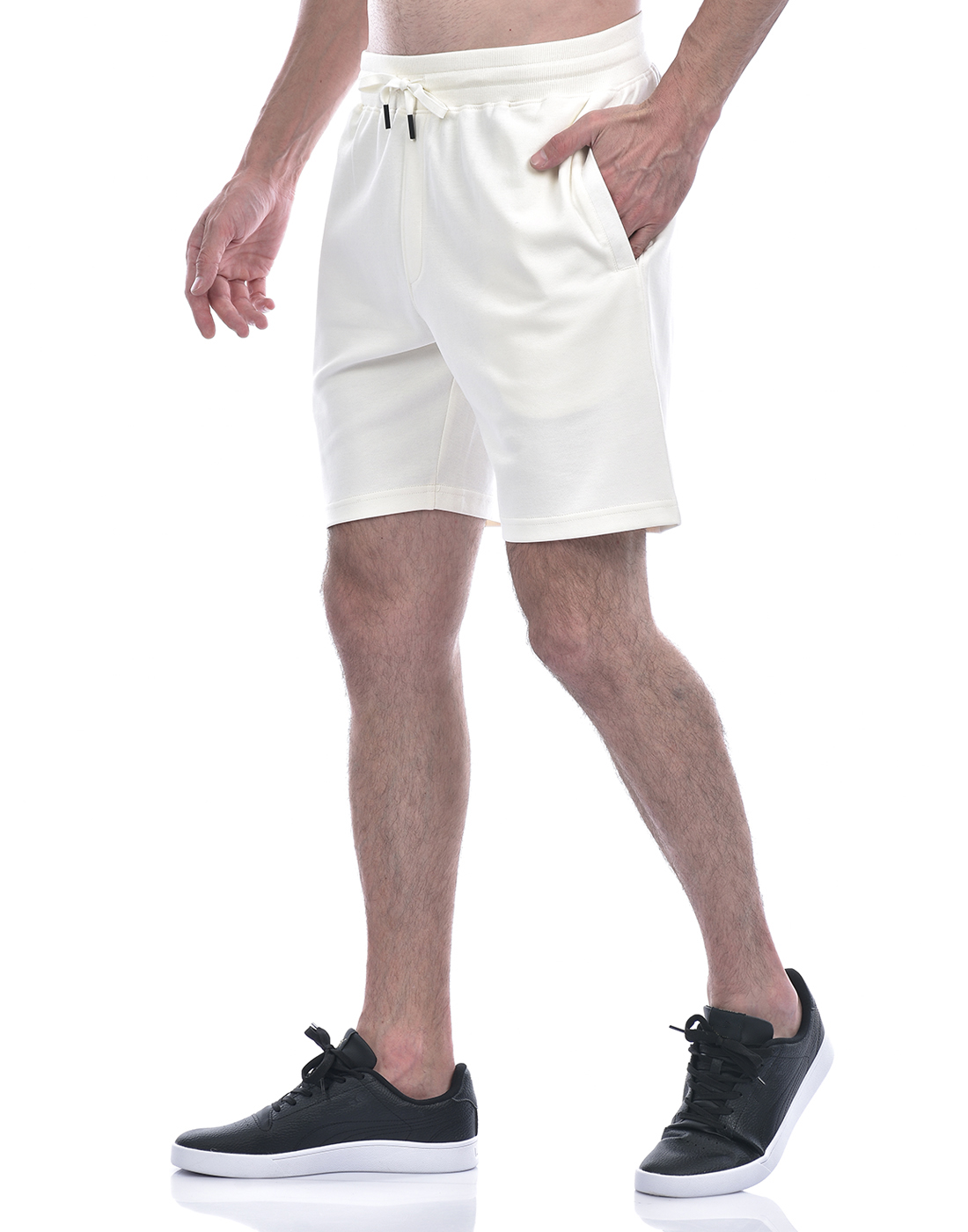 Oneway Men Solid Off White Shorts
