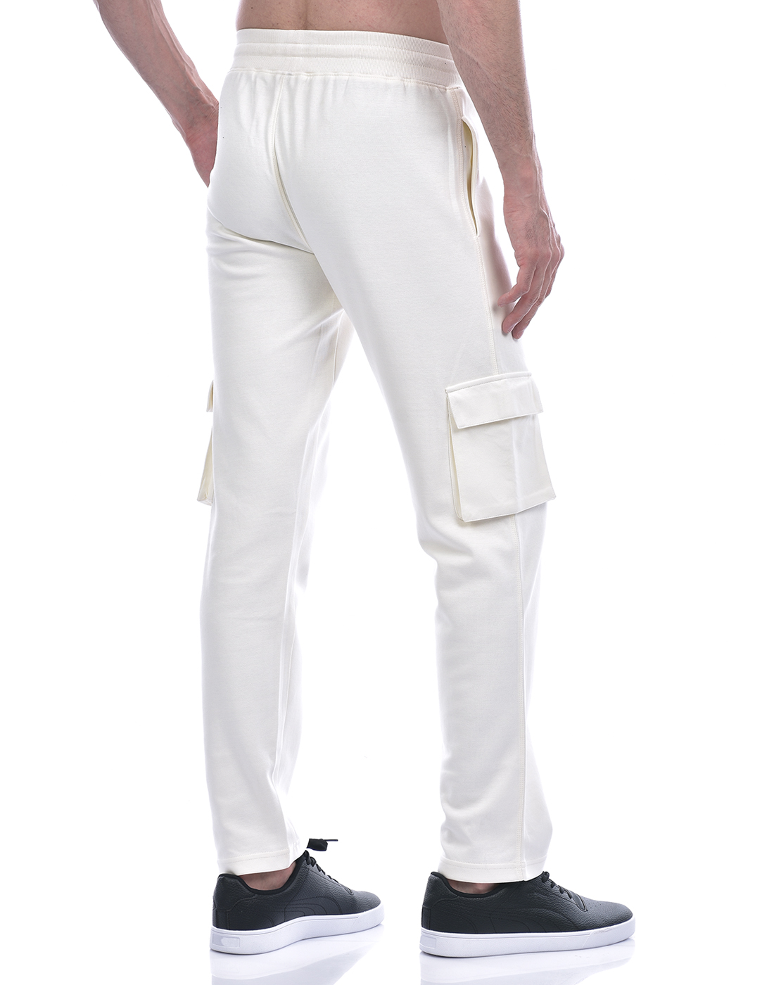 Oneway Men Solid Off White Track Pants
