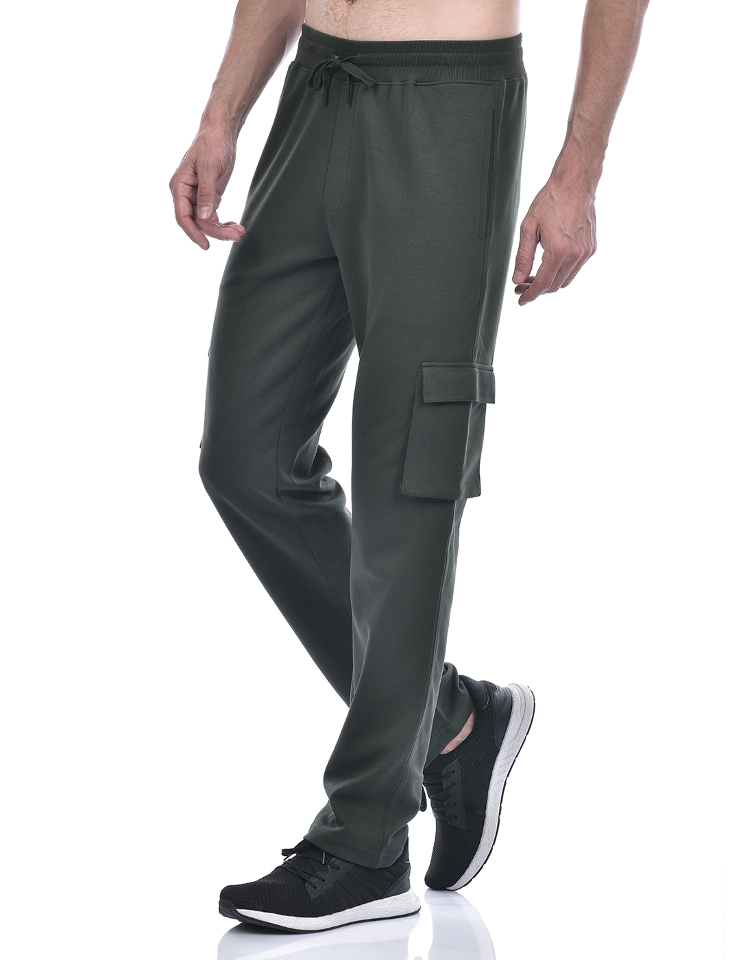 Oneway Men Solid Olive Track Pants