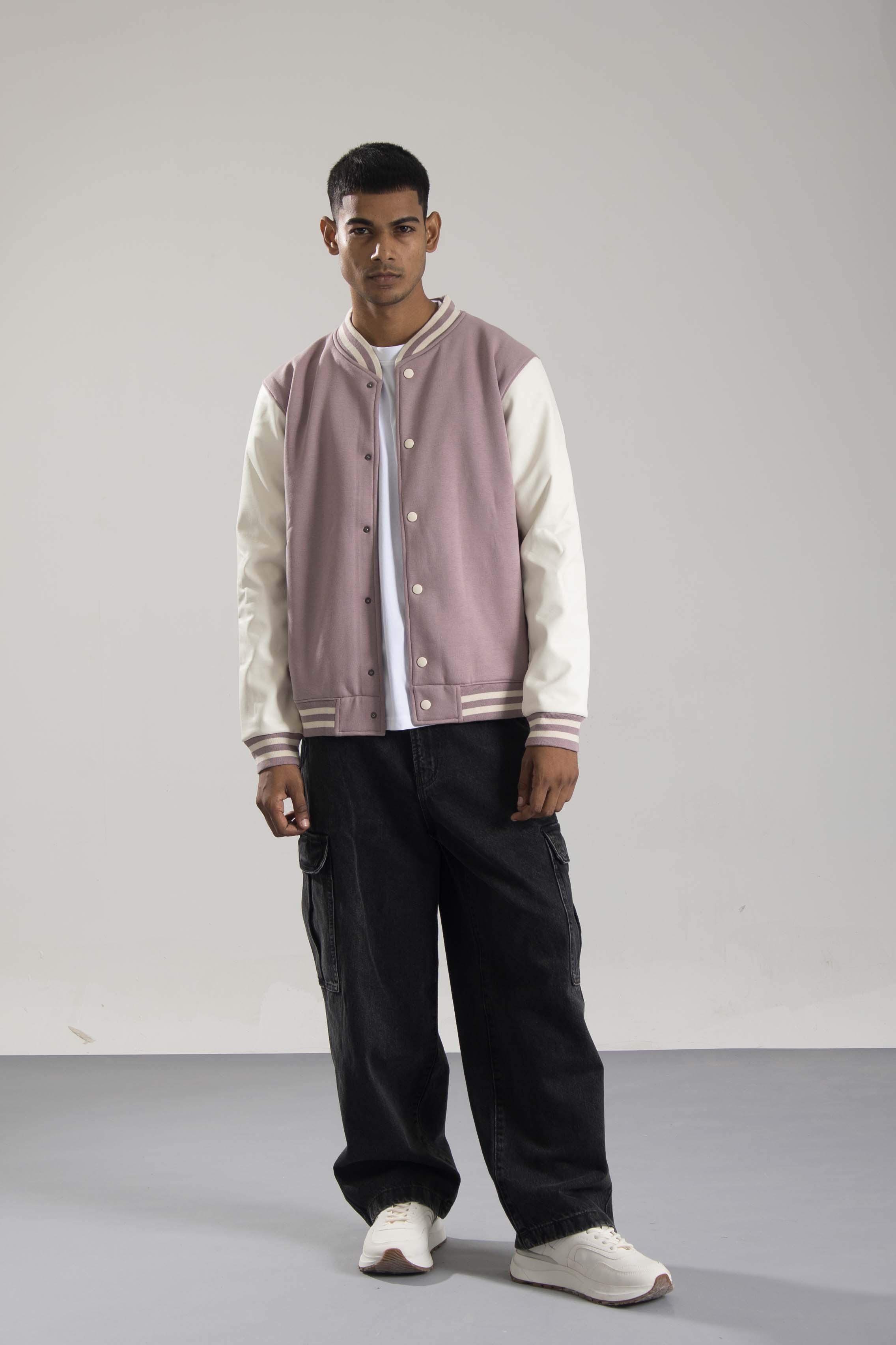 Oneway Men Color Block Purple Jacket