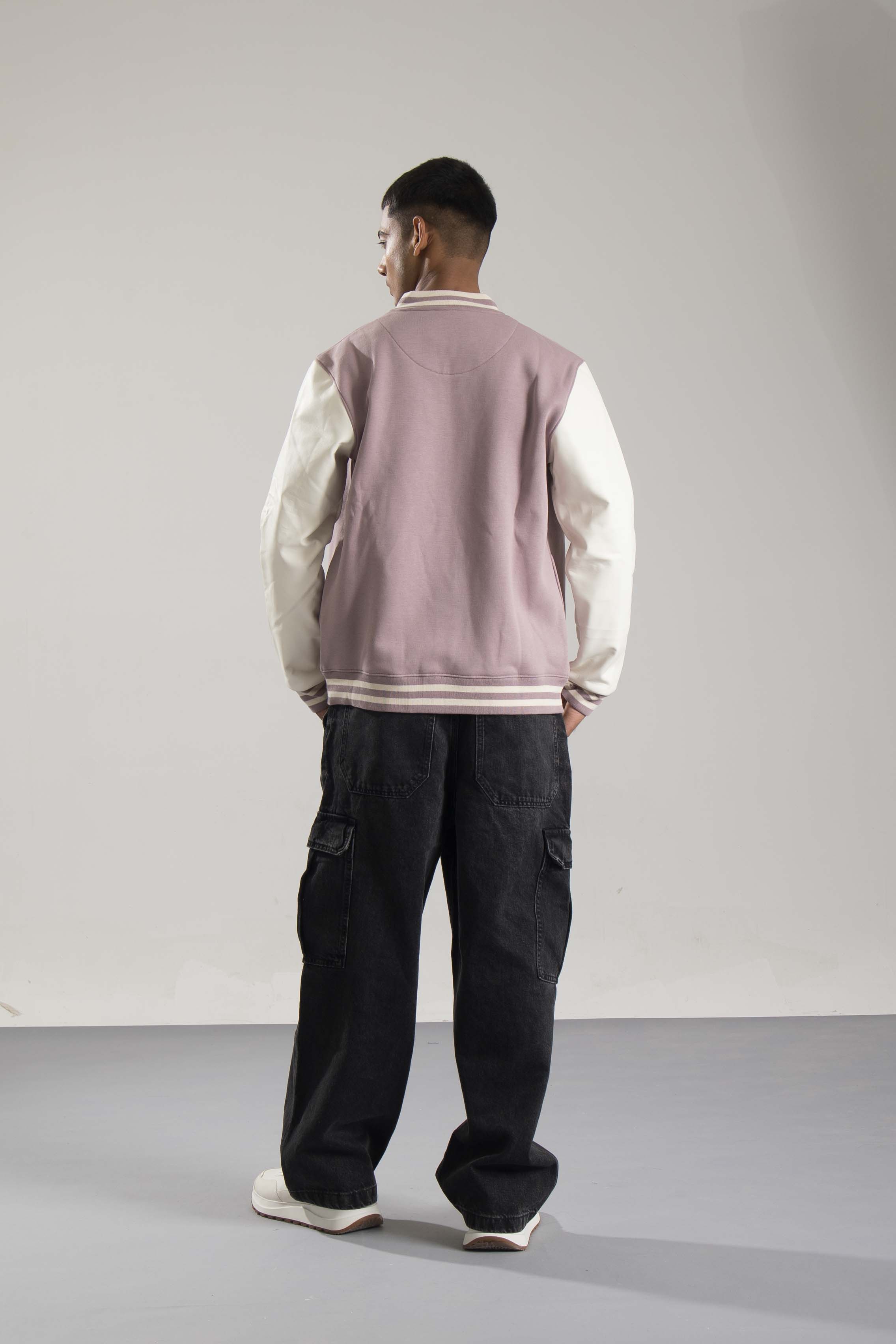 Oneway Men Color Block Purple Jacket