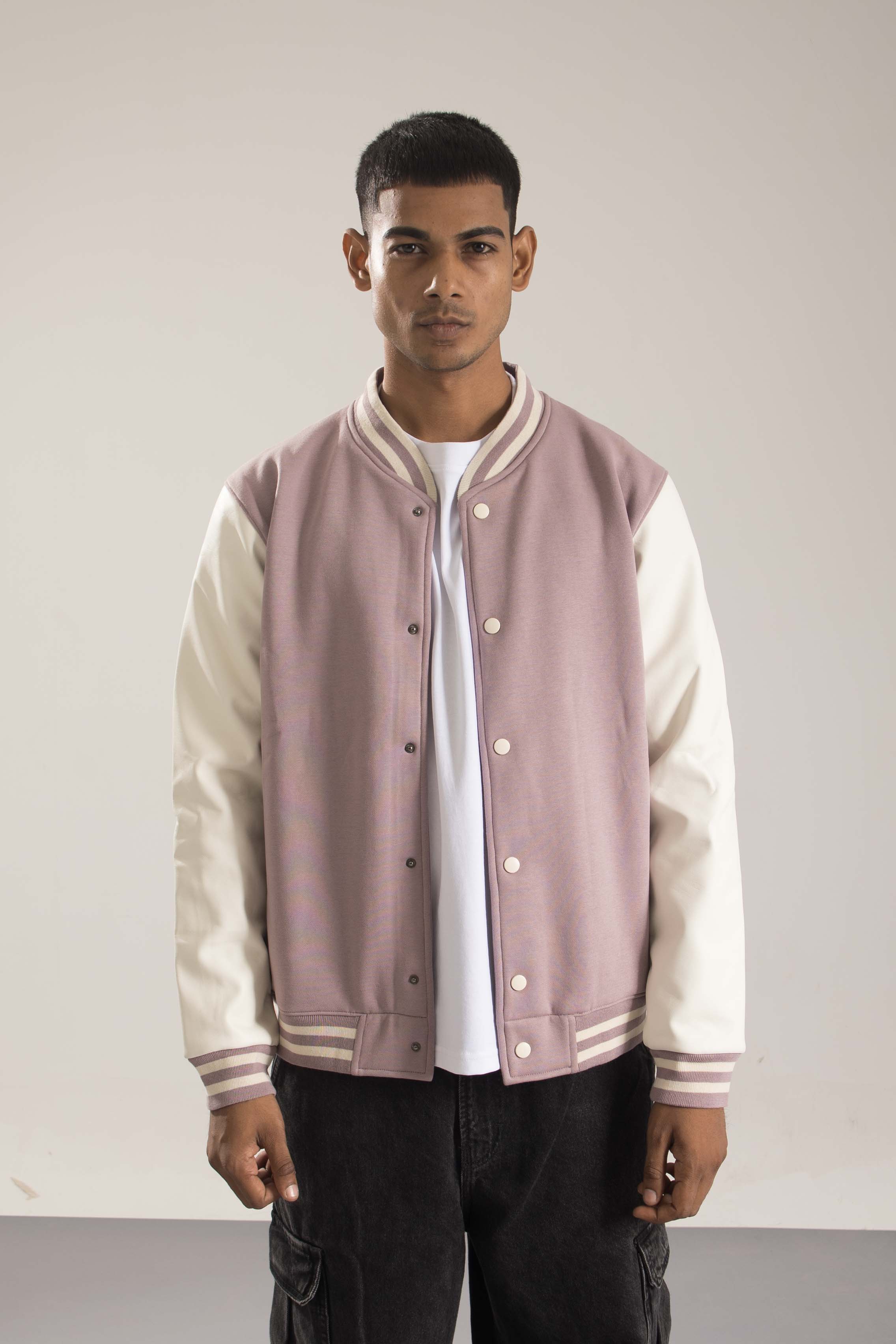 Oneway Men Color Block Purple Jacket