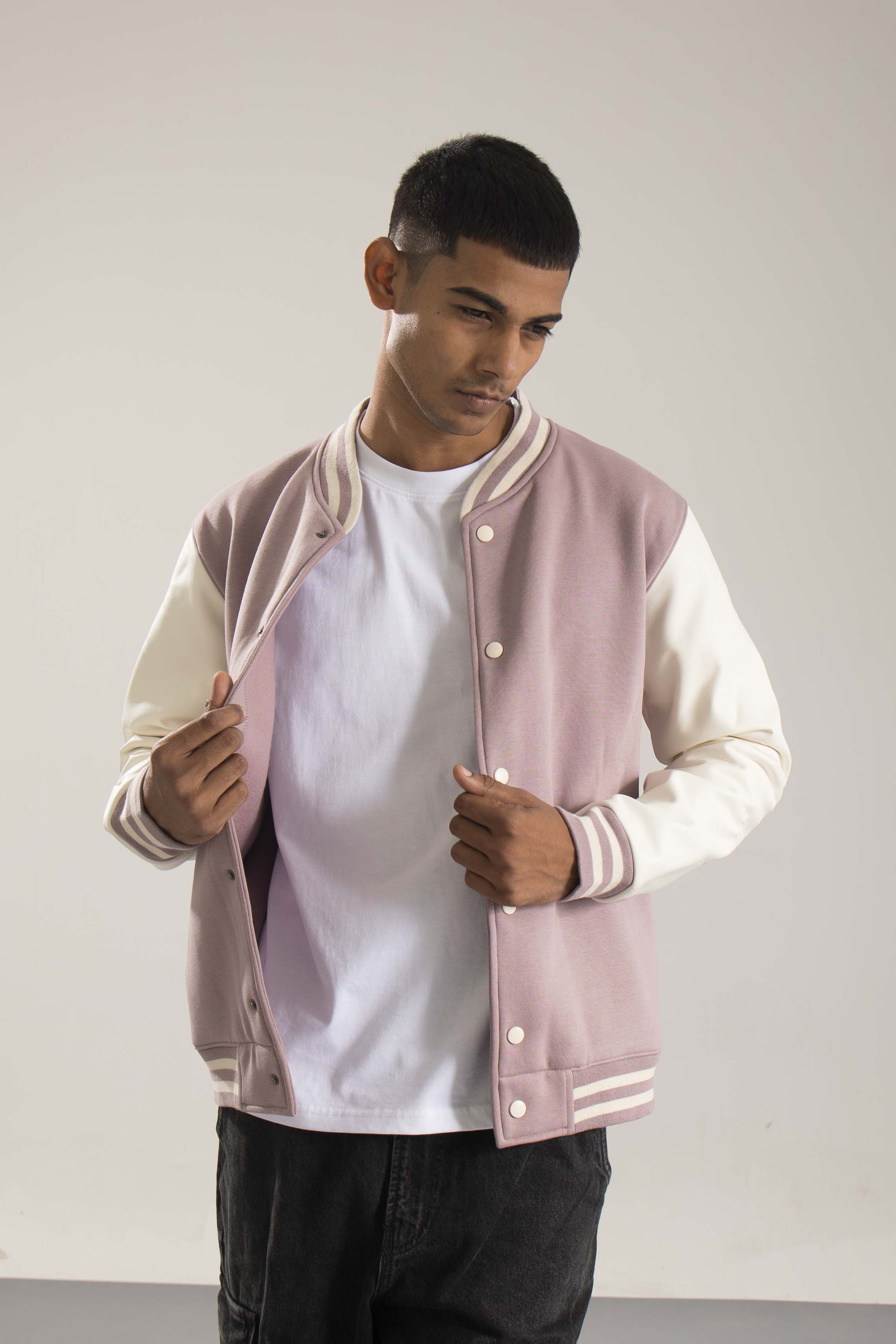 Oneway Men Color Block Purple Jacket