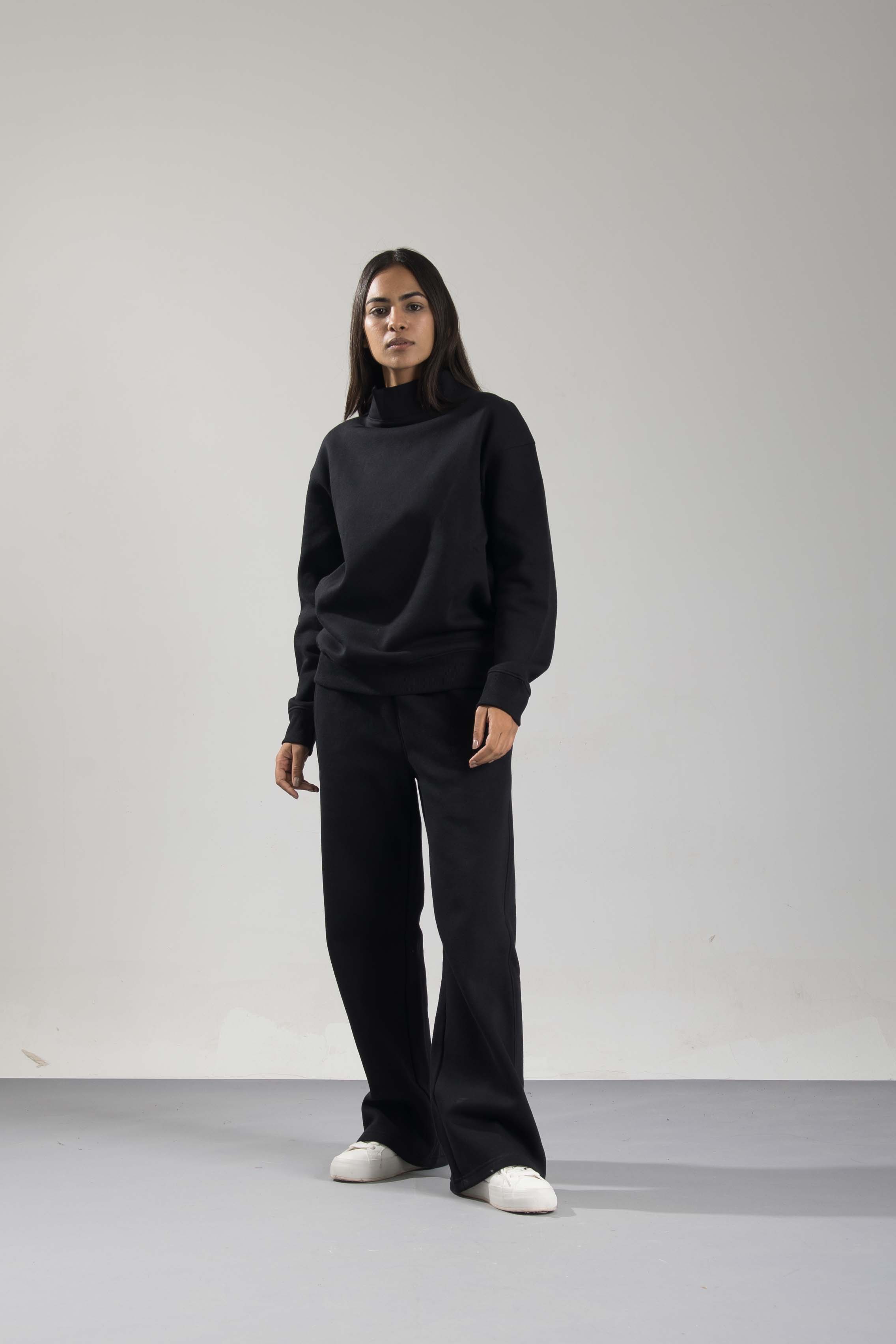 Oneway Women Solid Black Track Suit