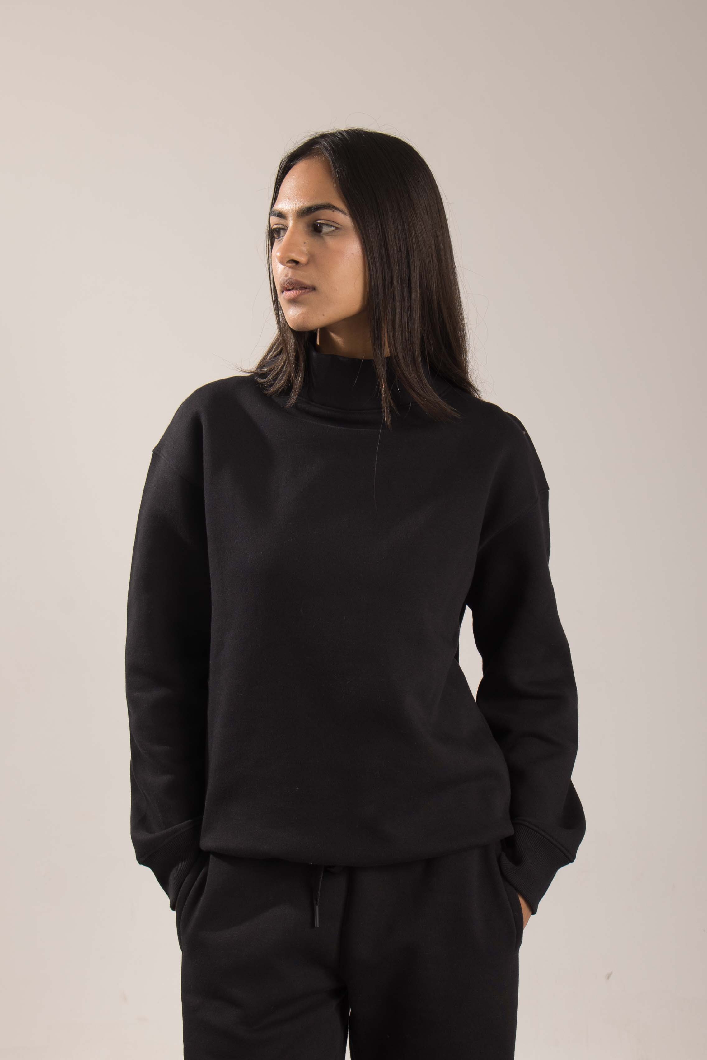 Oneway Women Solid Black Track Suit
