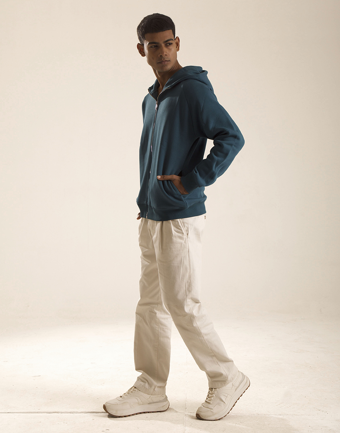 Oneway Men Solid Turquoise Jacket