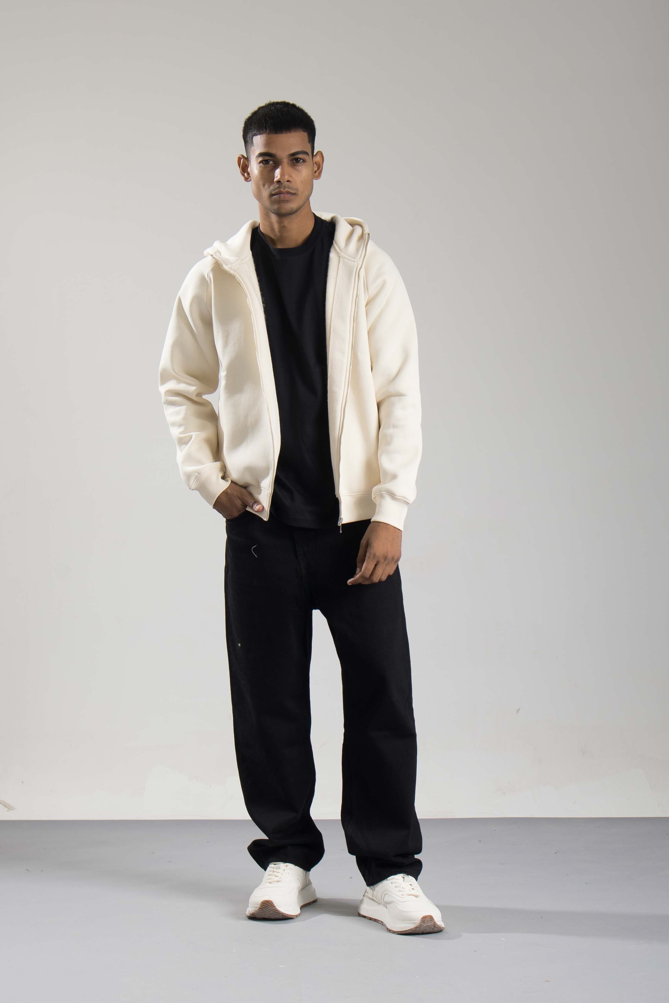 Oneway Men Solid Off White Jacket