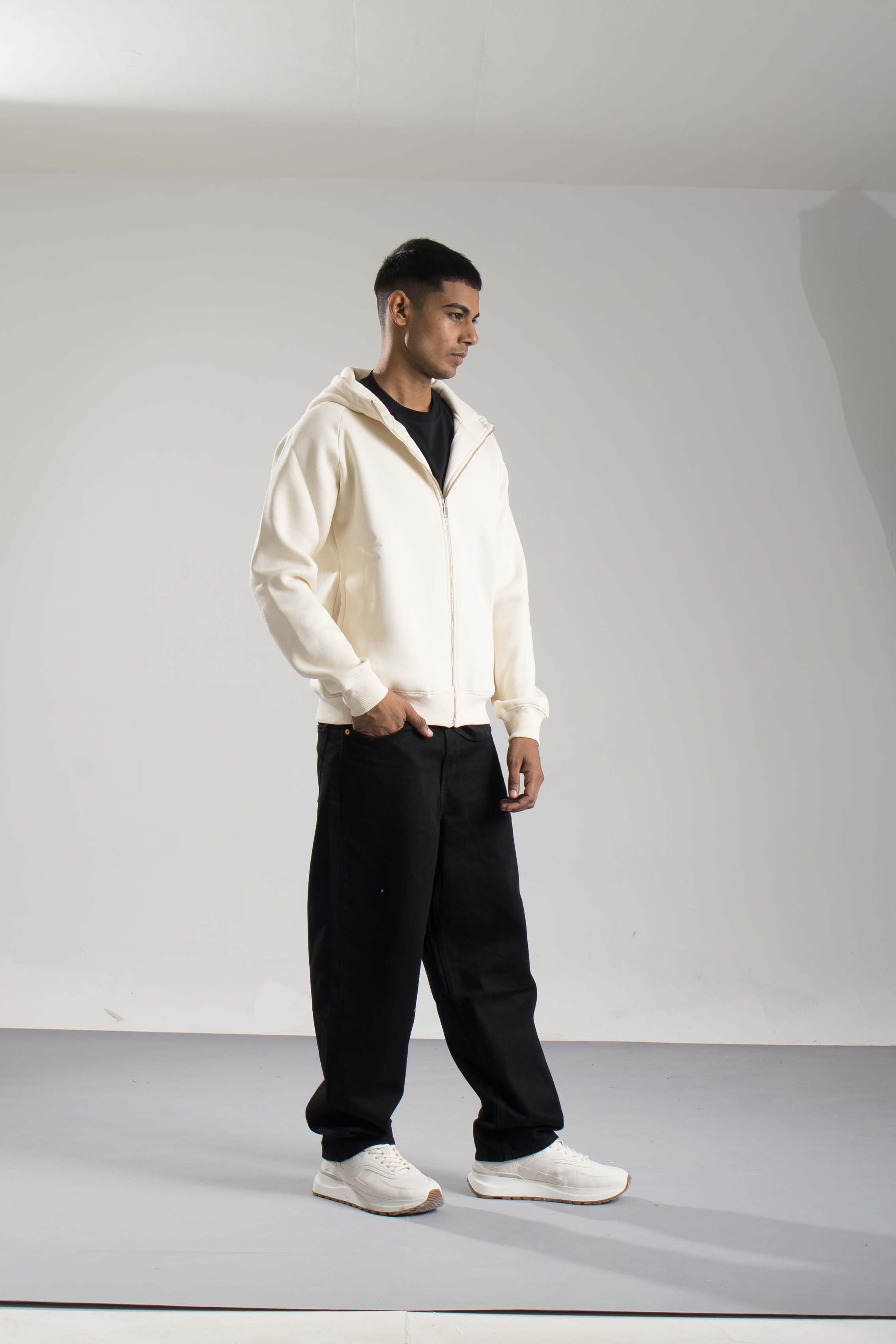 Oneway Men Solid Off White Jacket