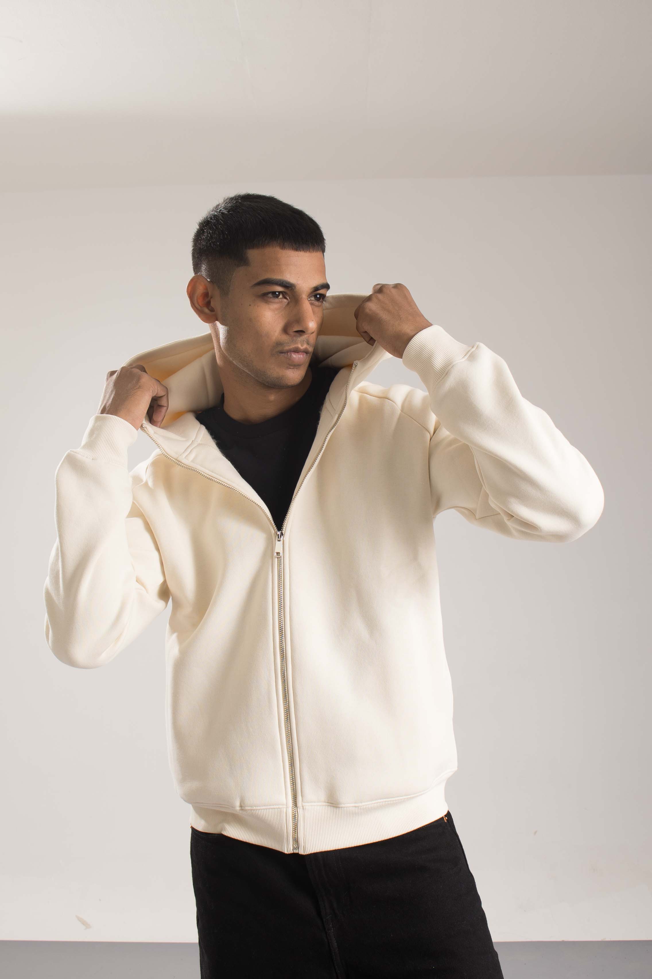 Oneway Men Solid Off White Jacket