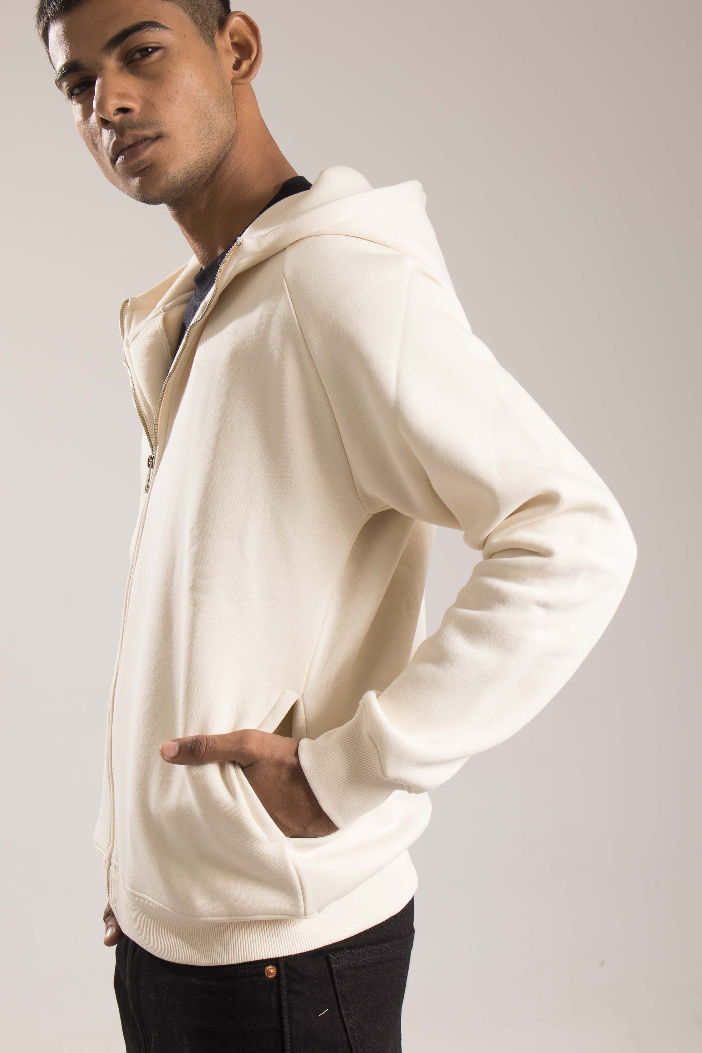 Oneway Men Solid Off White Jacket