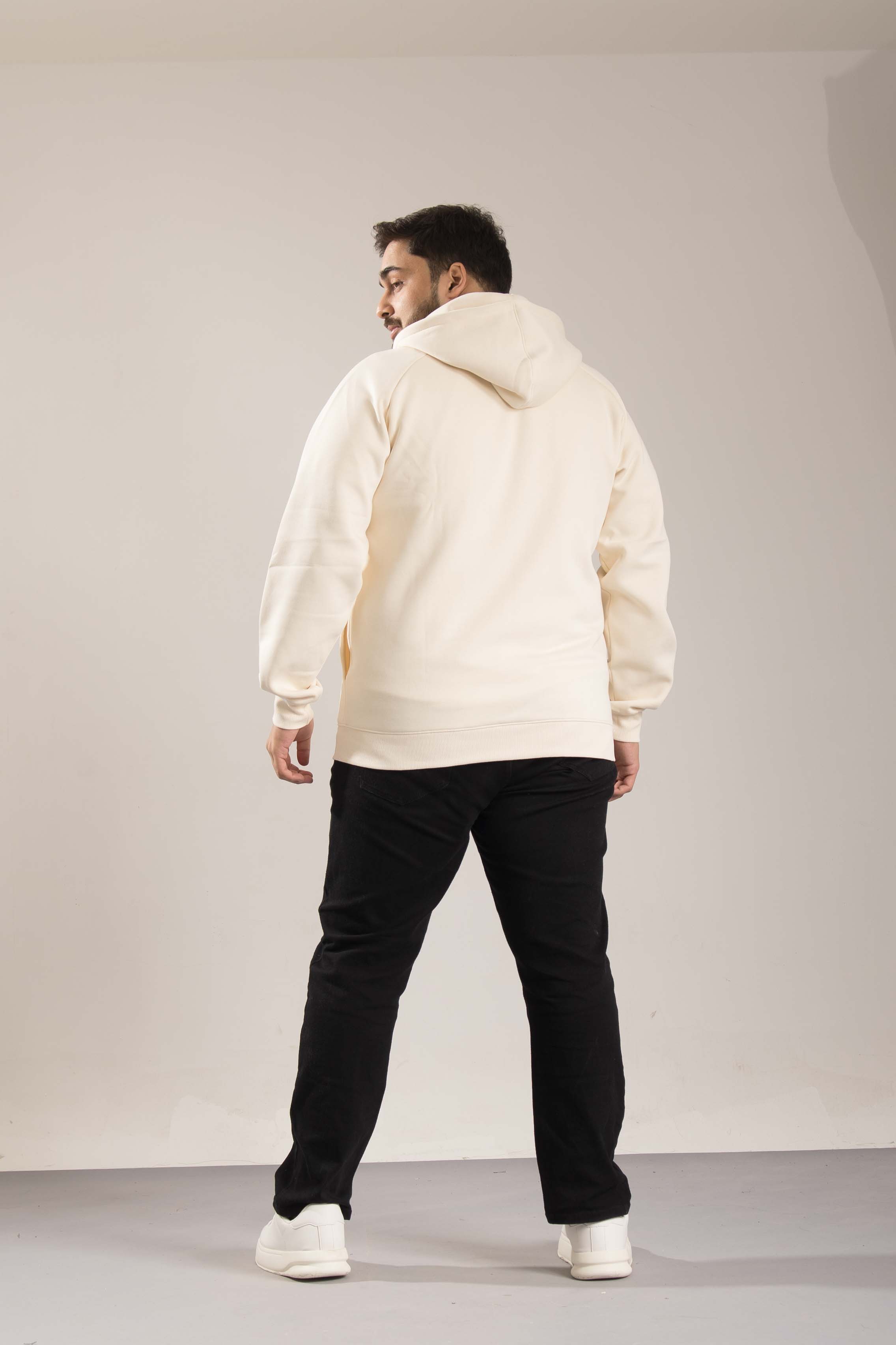 Oneway Men's Comfort Fit Full Sleeve Solid Off White Jacket