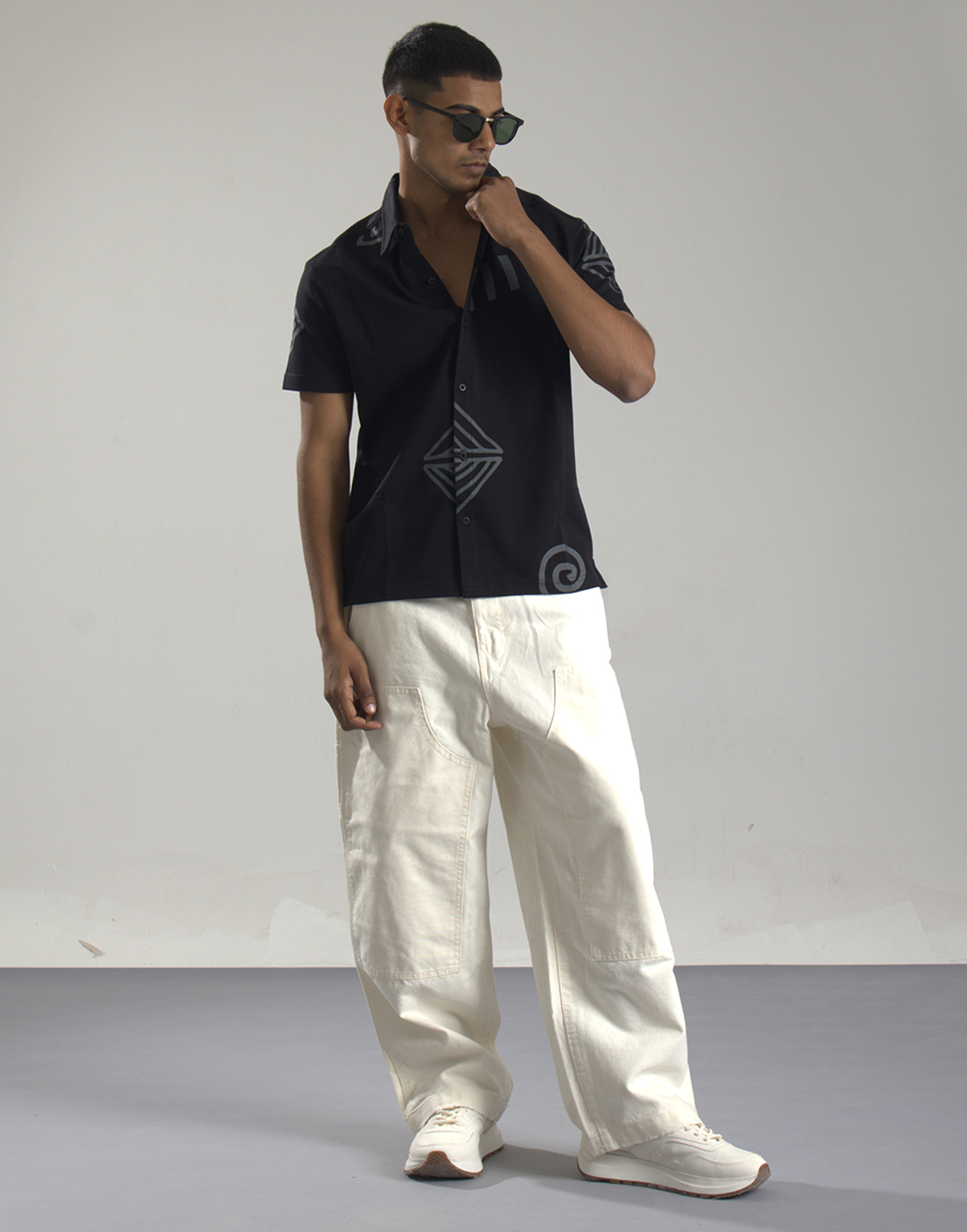 Oneway Men Printed Black Shirt
