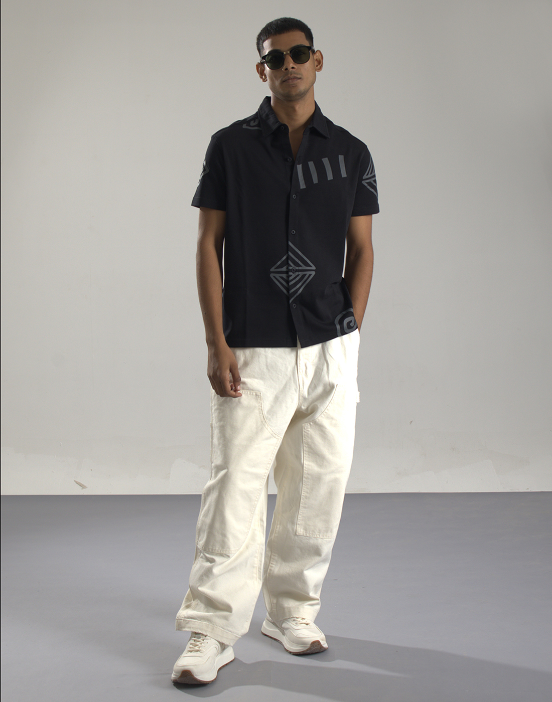 Oneway Men Printed Black Shirt