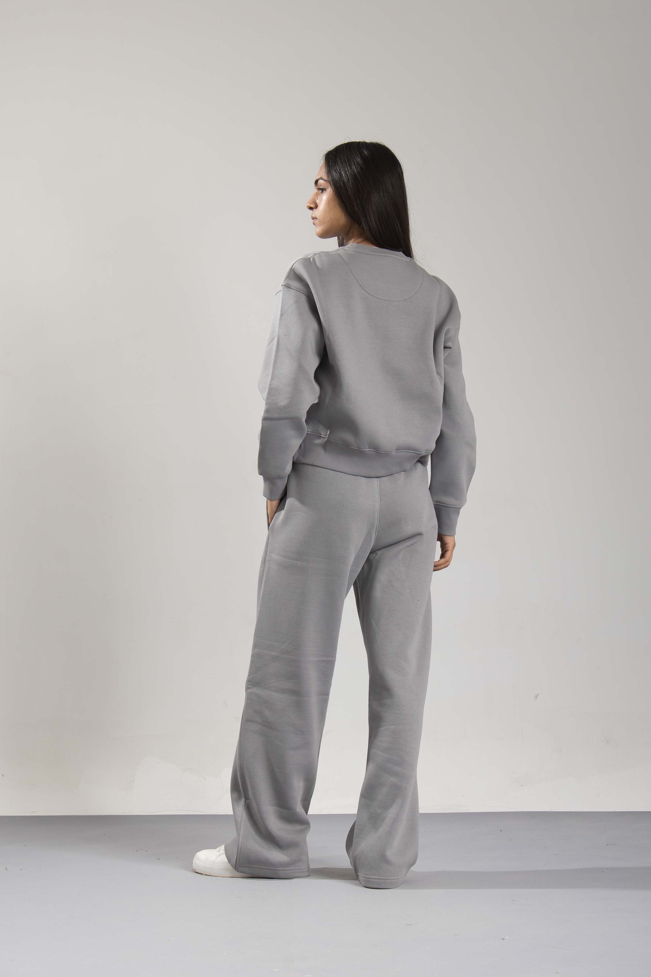 Oneway Women Solid Grey Track Suit