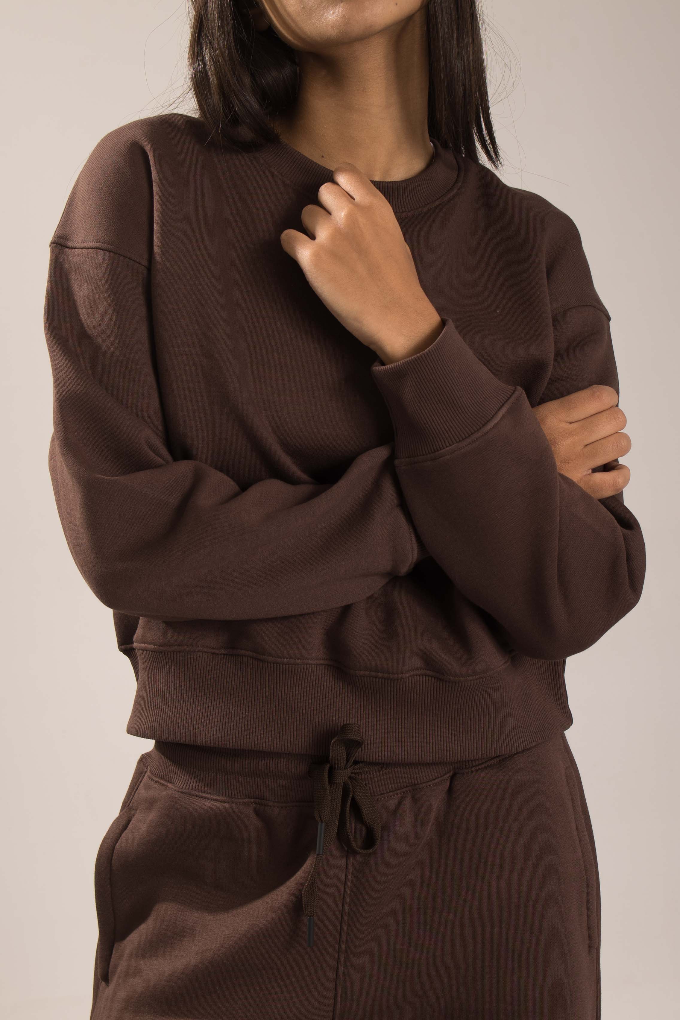 Oneway Women Solid Brown Track Suit