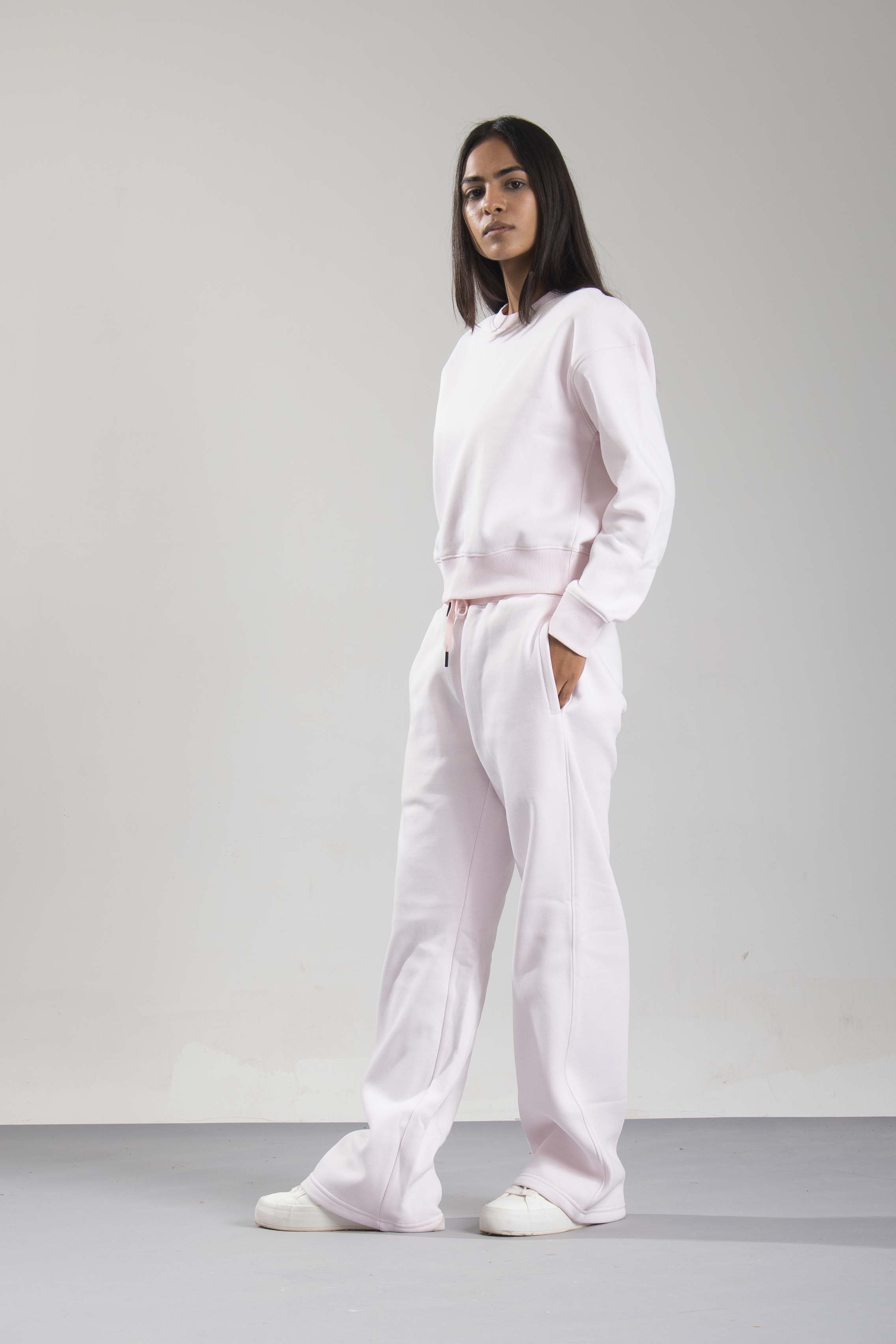 Oneway Women Solid Pink Track Suit
