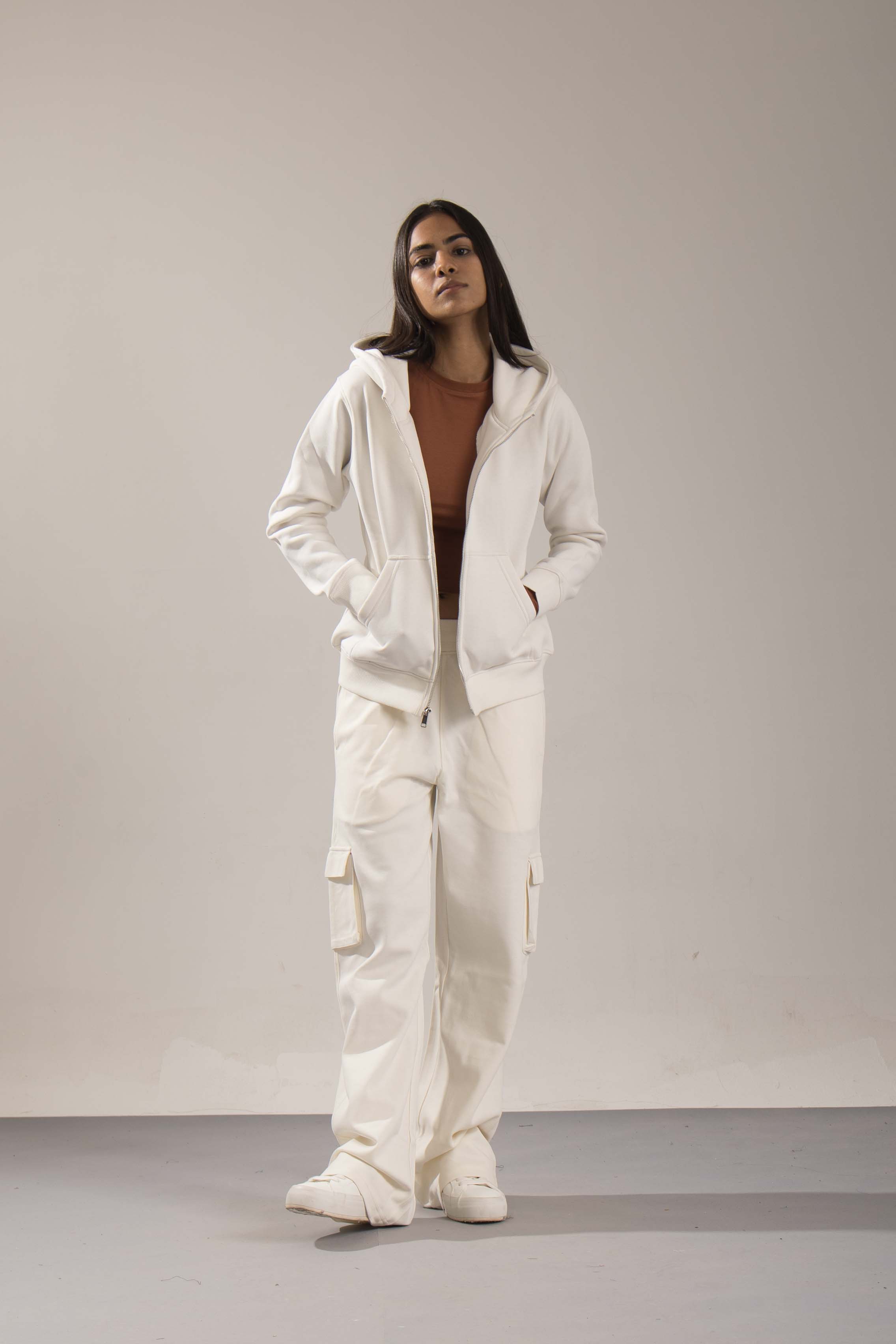 Oneway Women Solid Off White Jacket