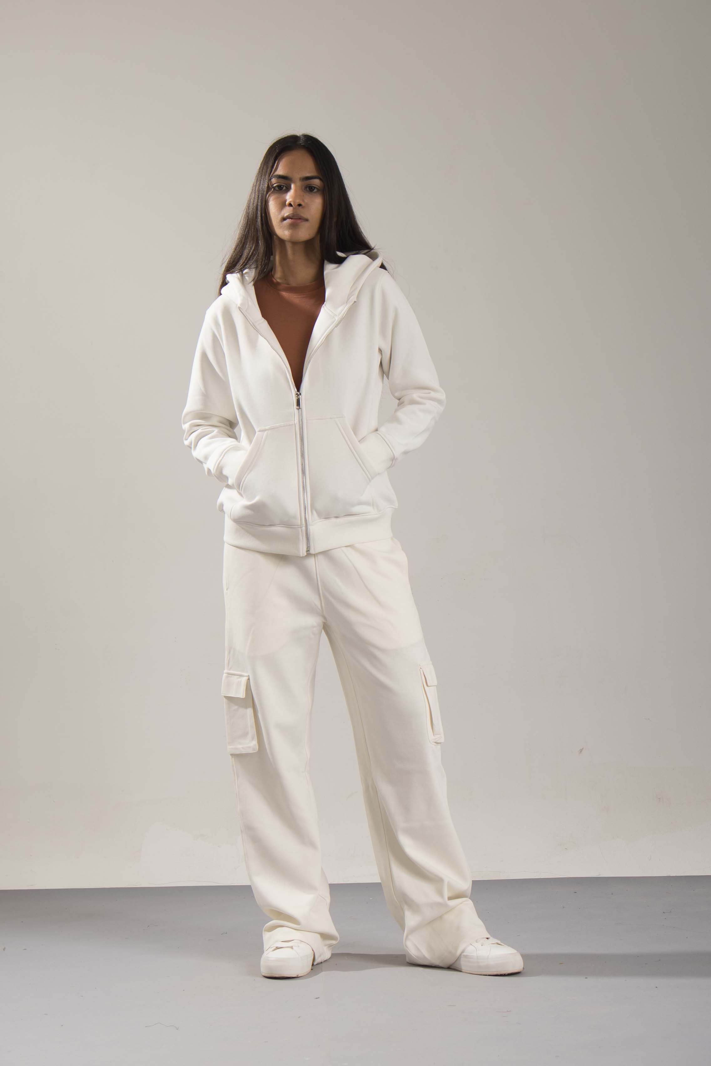 Oneway Women Solid Off White Jacket