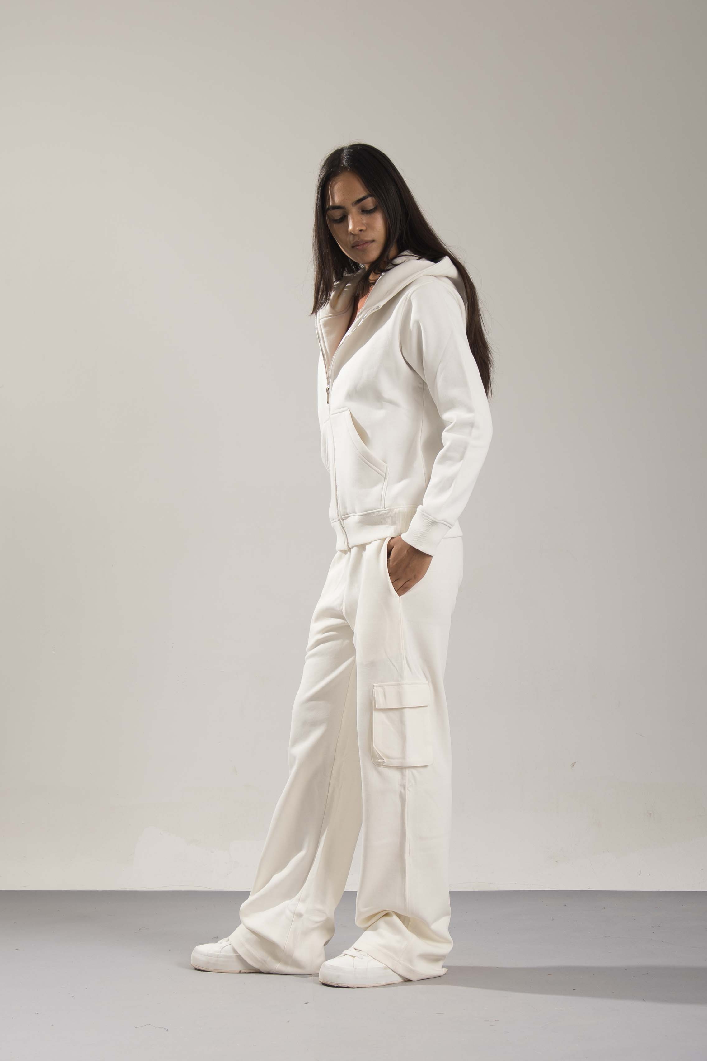 Oneway Women Solid Off White Jacket