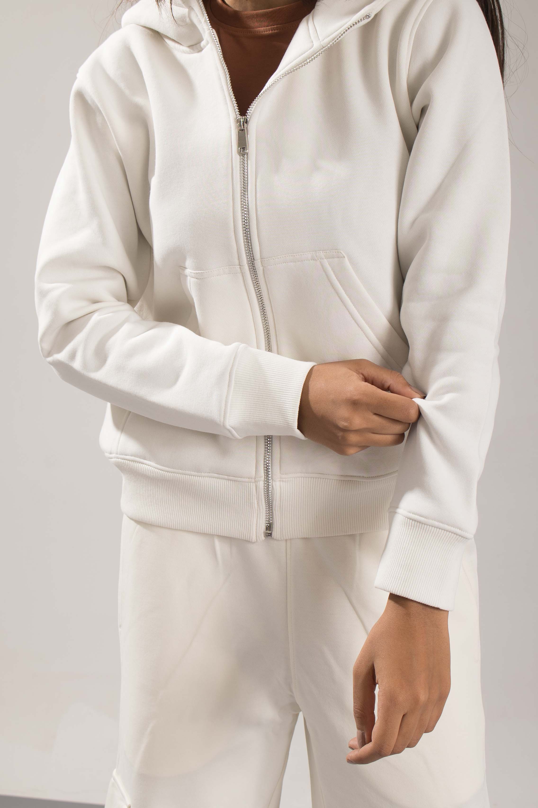 Oneway Women Solid Off White Jacket