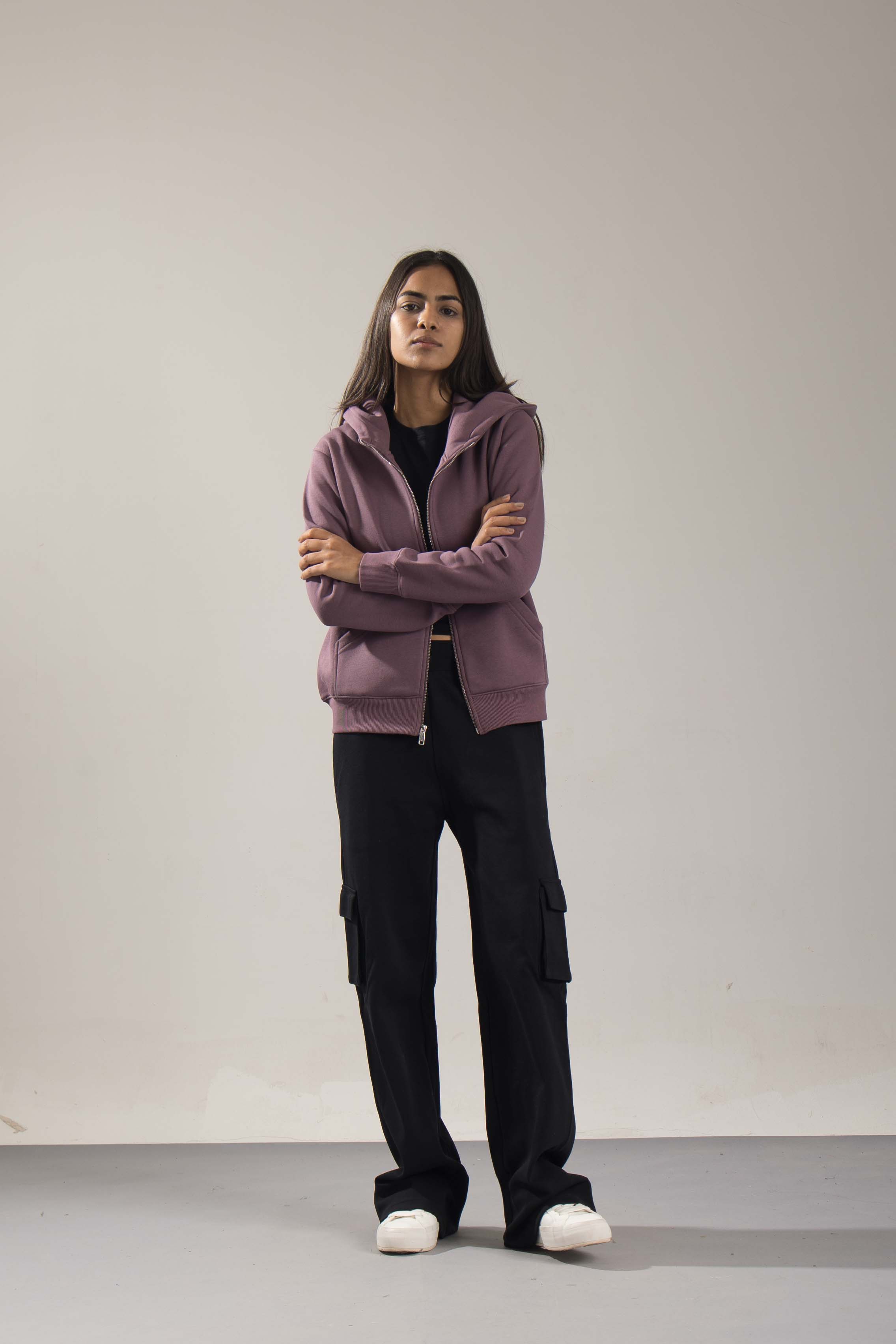 Oneway Women Solid Purple Jacket