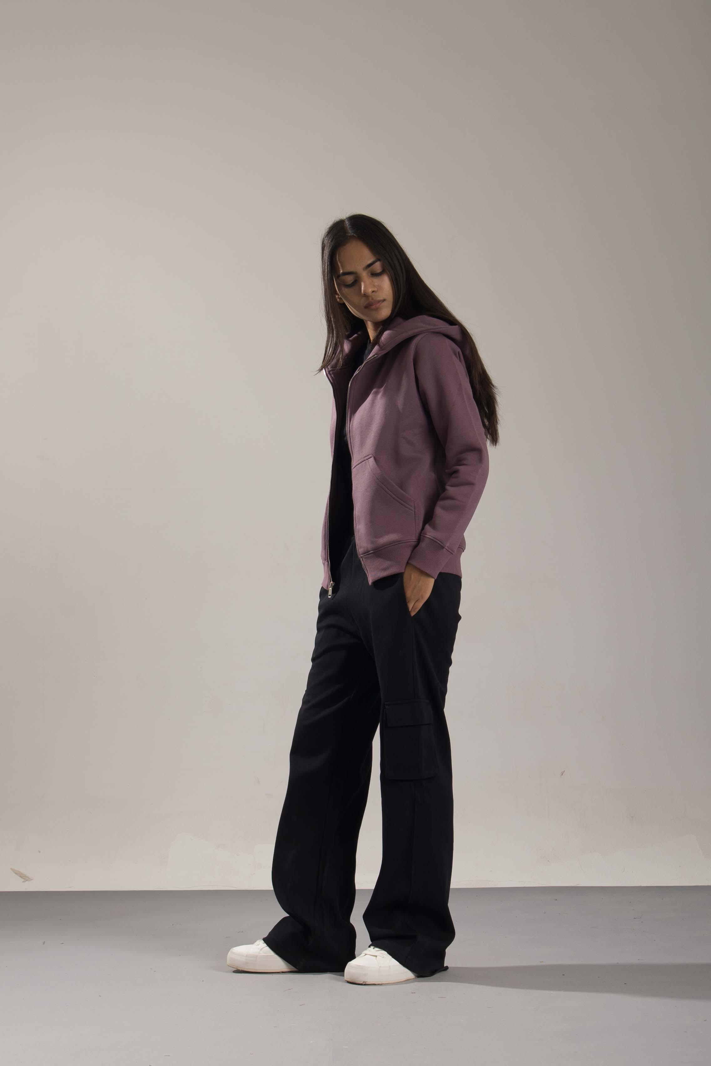Oneway Women Solid Purple Jacket