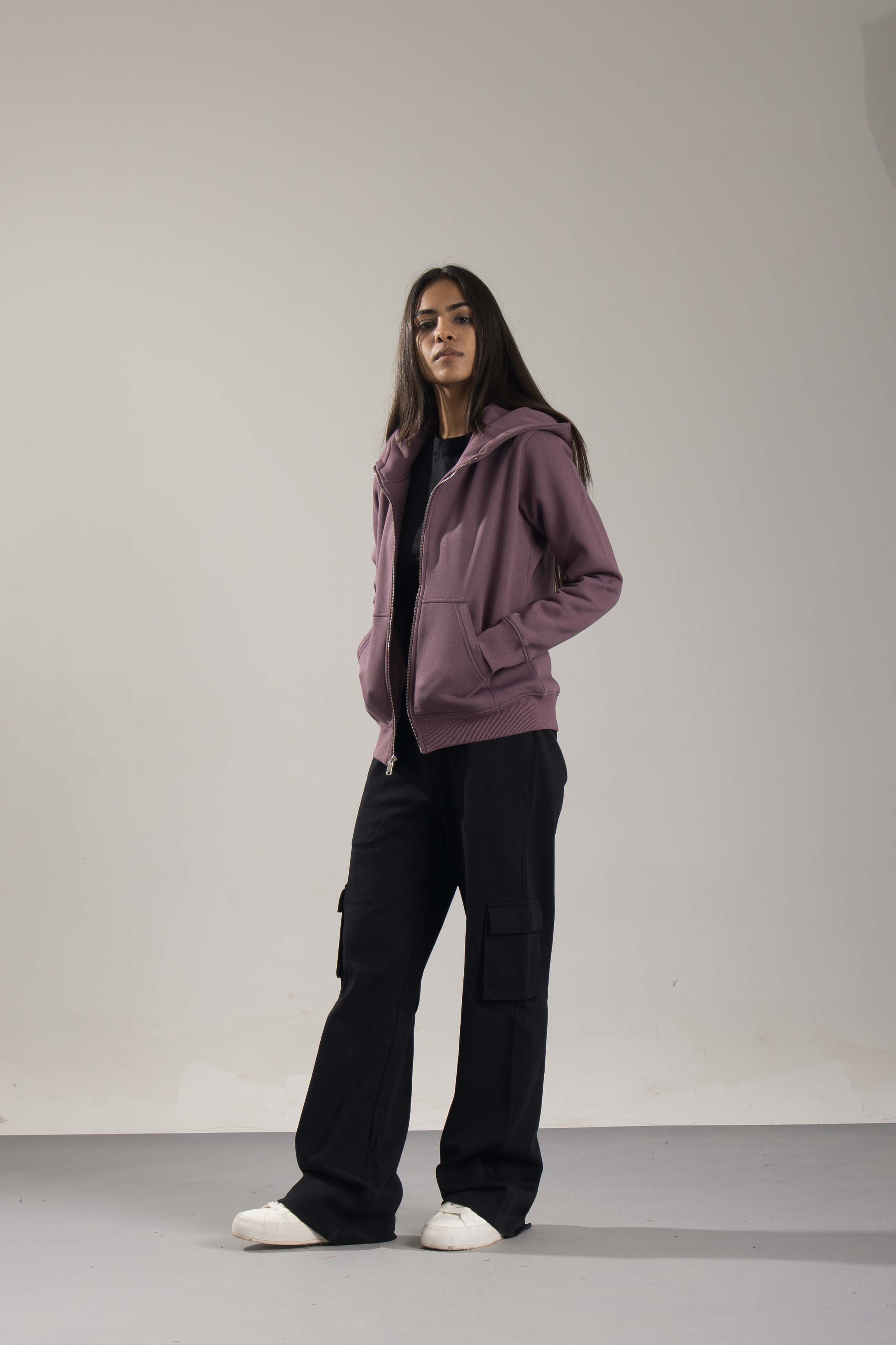Oneway Women Solid Purple Jacket
