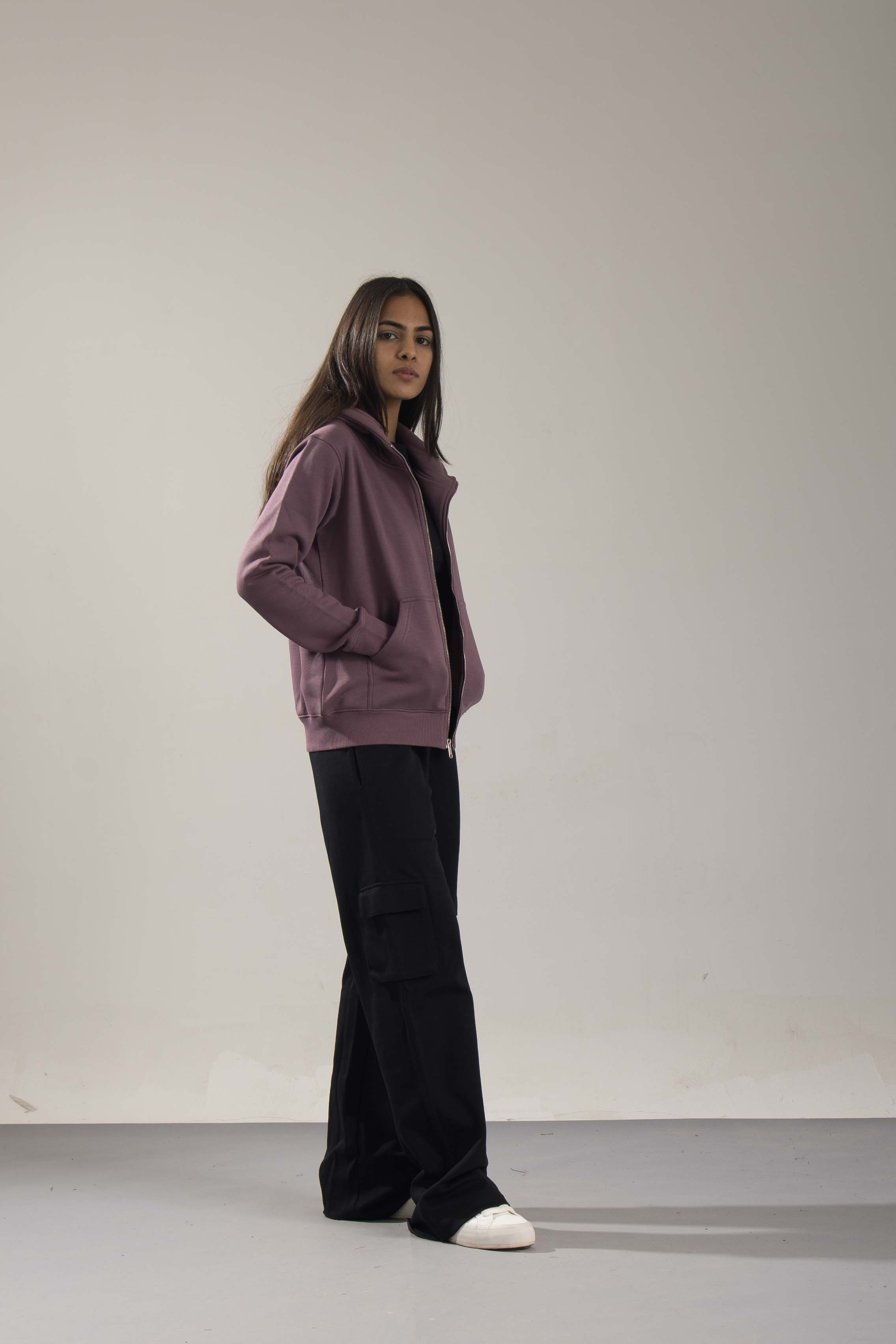 Oneway Women Solid Purple Jacket