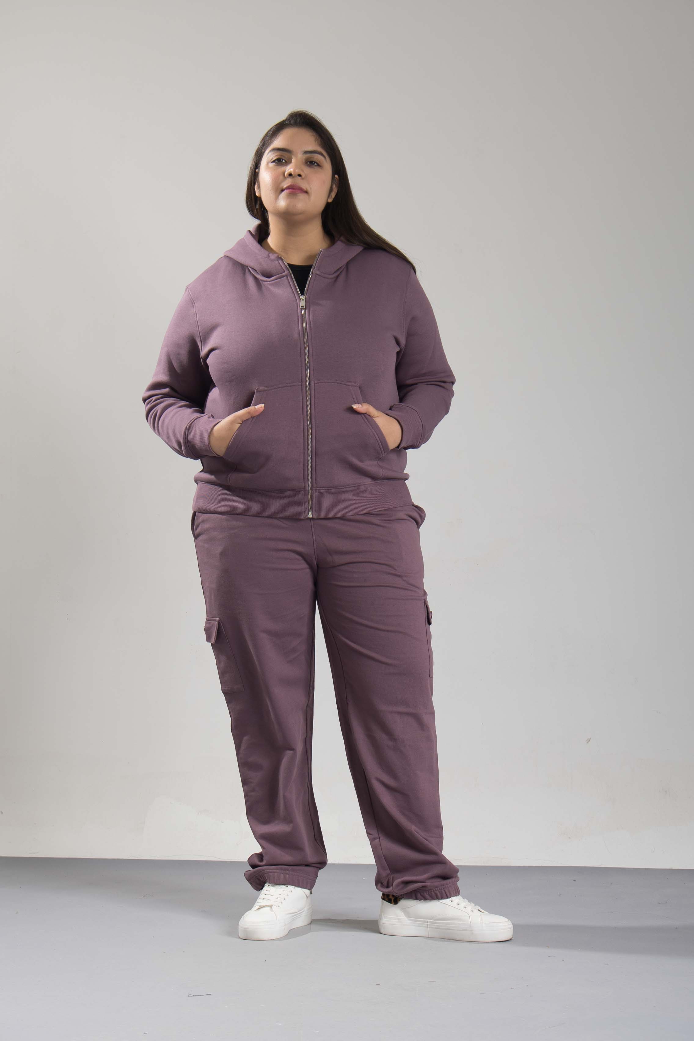 Oneway Women's Comfort Fit Full Sleeve Solid Purple Jacket