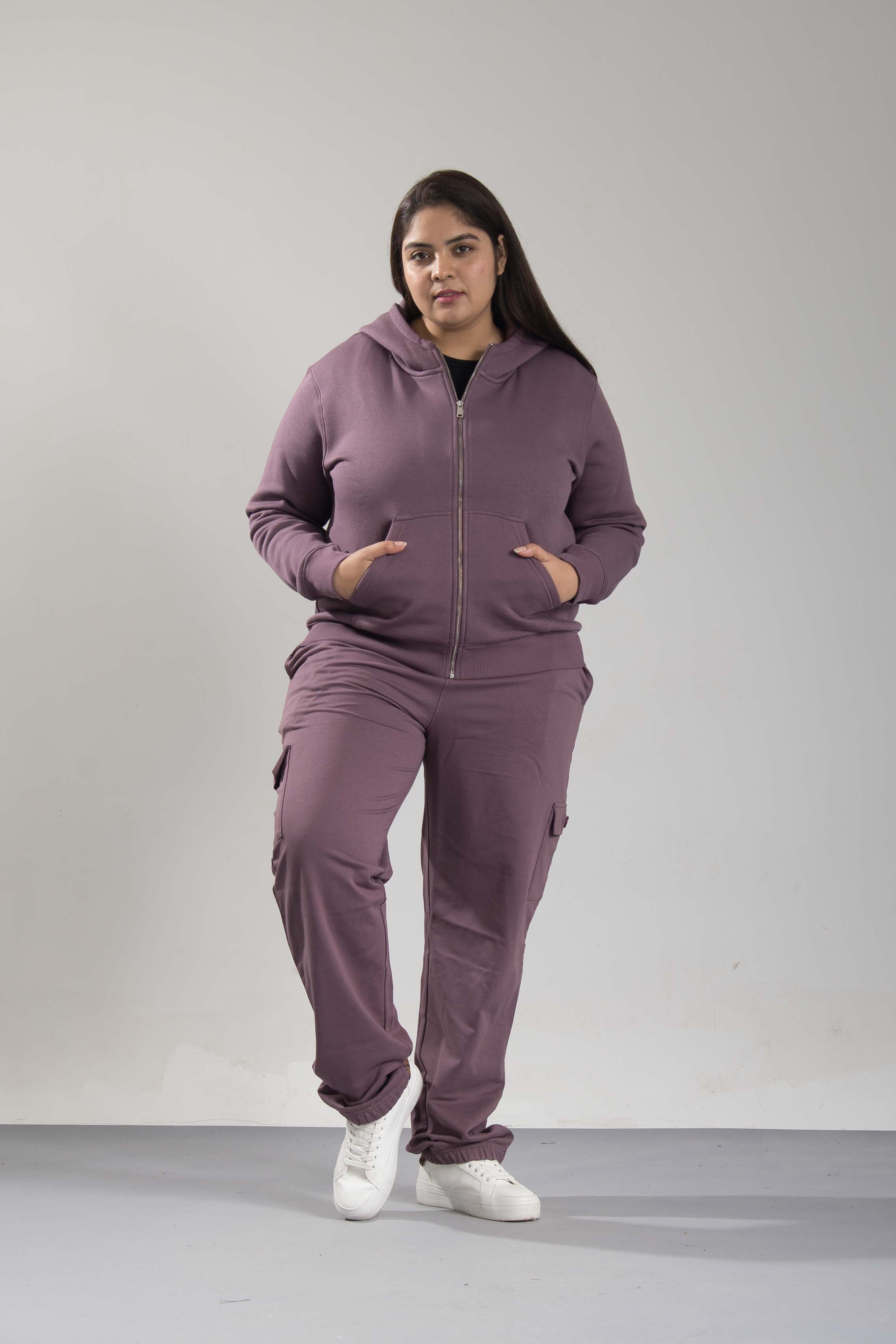 Oneway Women's Comfort Fit Full Sleeve Solid Purple Jacket