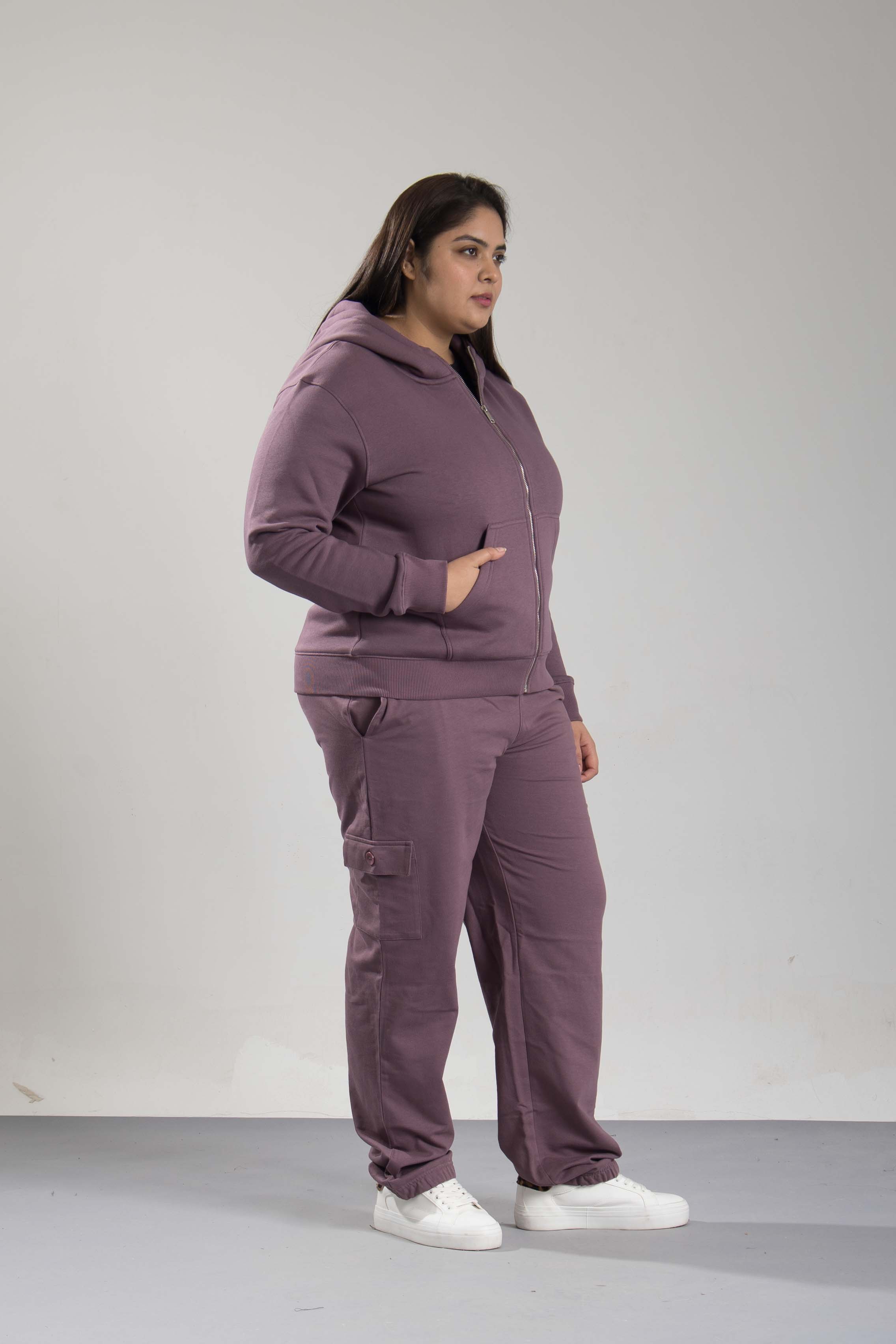 Oneway Women's Comfort Fit Full Sleeve Solid Purple Jacket