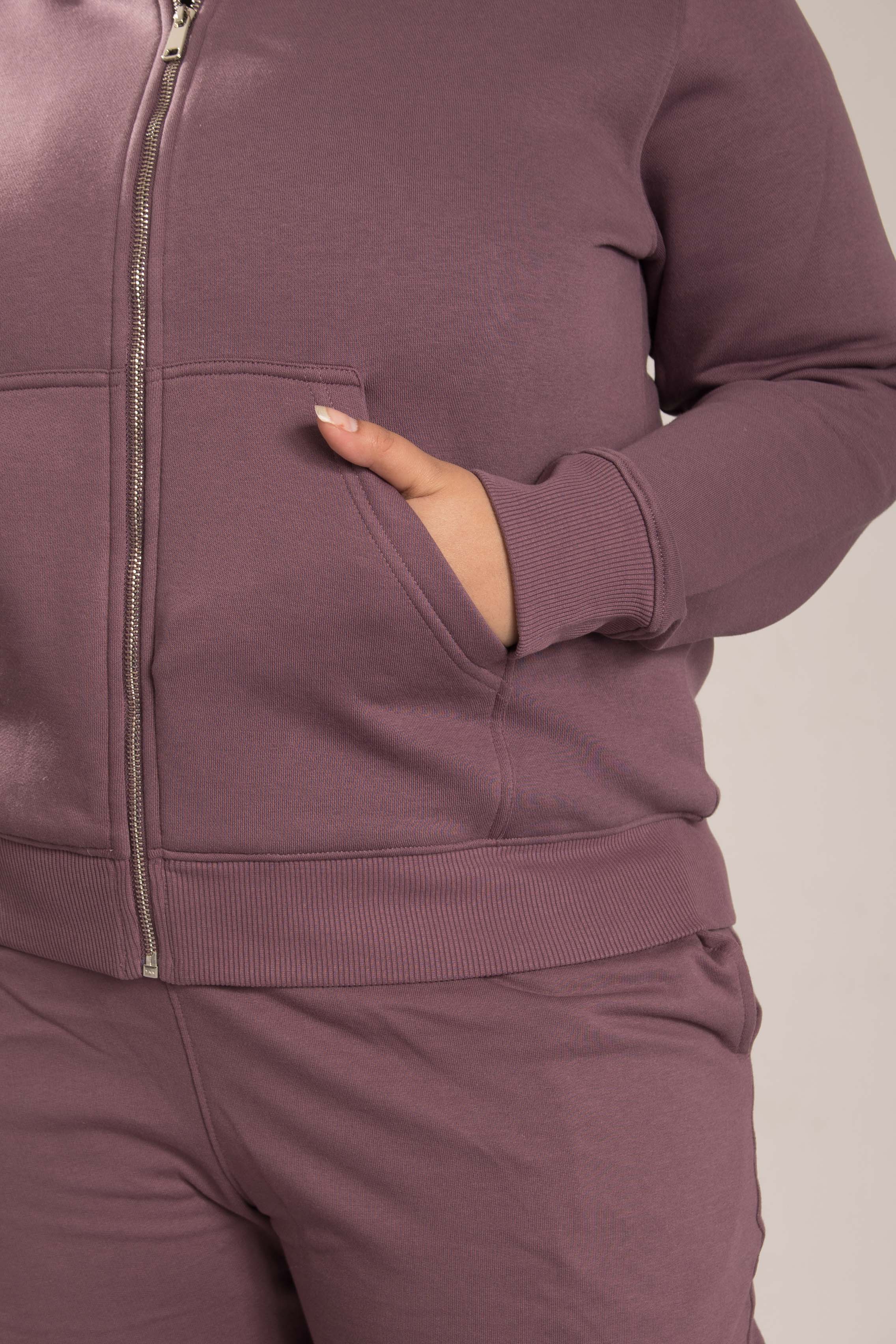 Oneway Women's Comfort Fit Full Sleeve Solid Purple Jacket