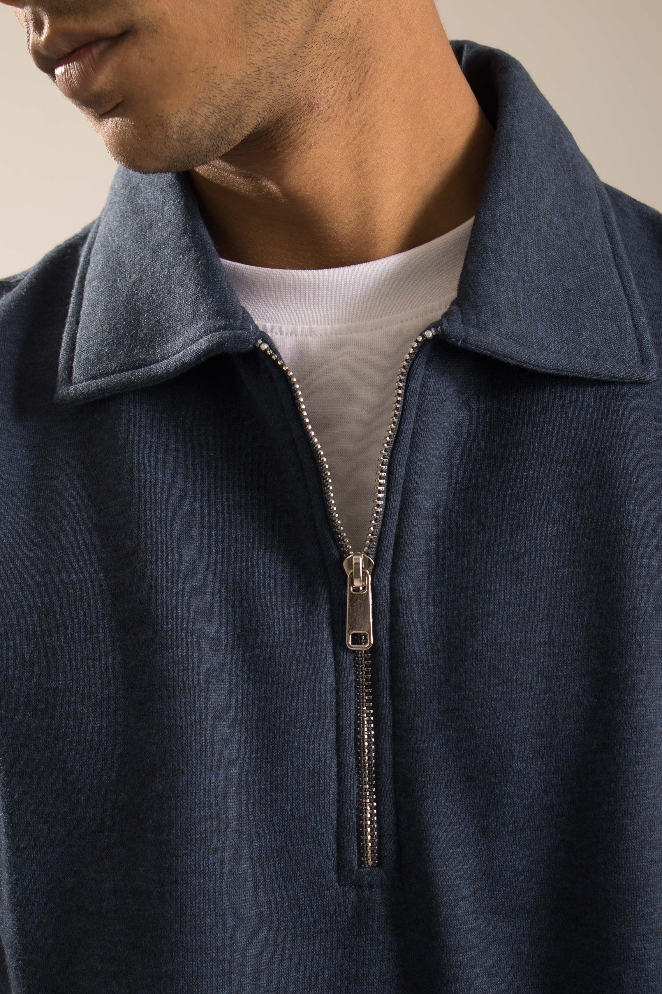 Oneway Men Solid Dark Blue Sweat Shirt