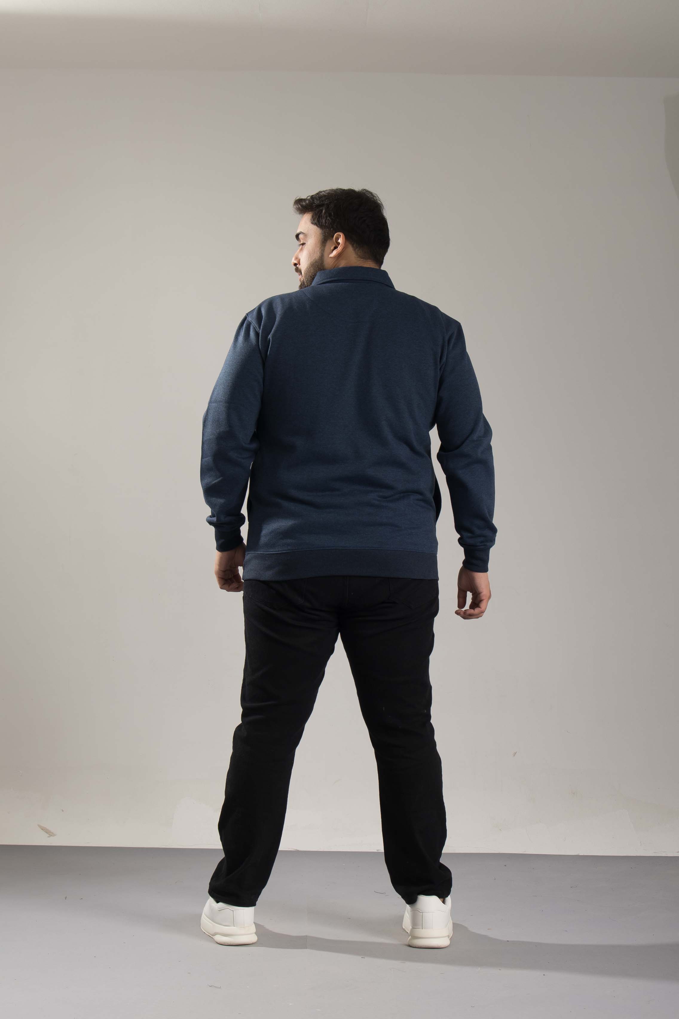 Oneway Men's Comfort Fit Full Sleeve Solid Dark Blue Sweat Shirt