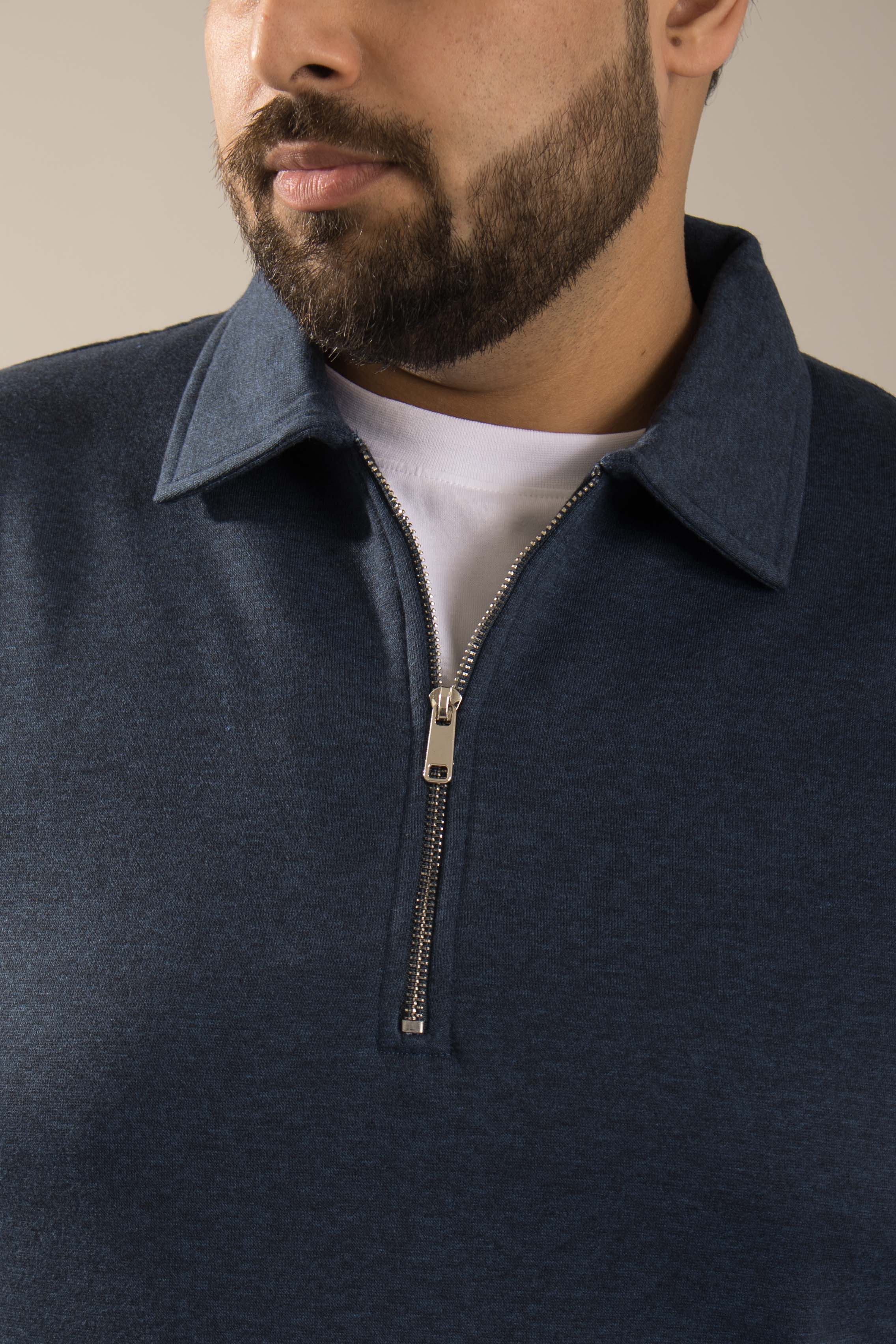 Oneway Men's Comfort Fit Full Sleeve Solid Dark Blue Sweat Shirt