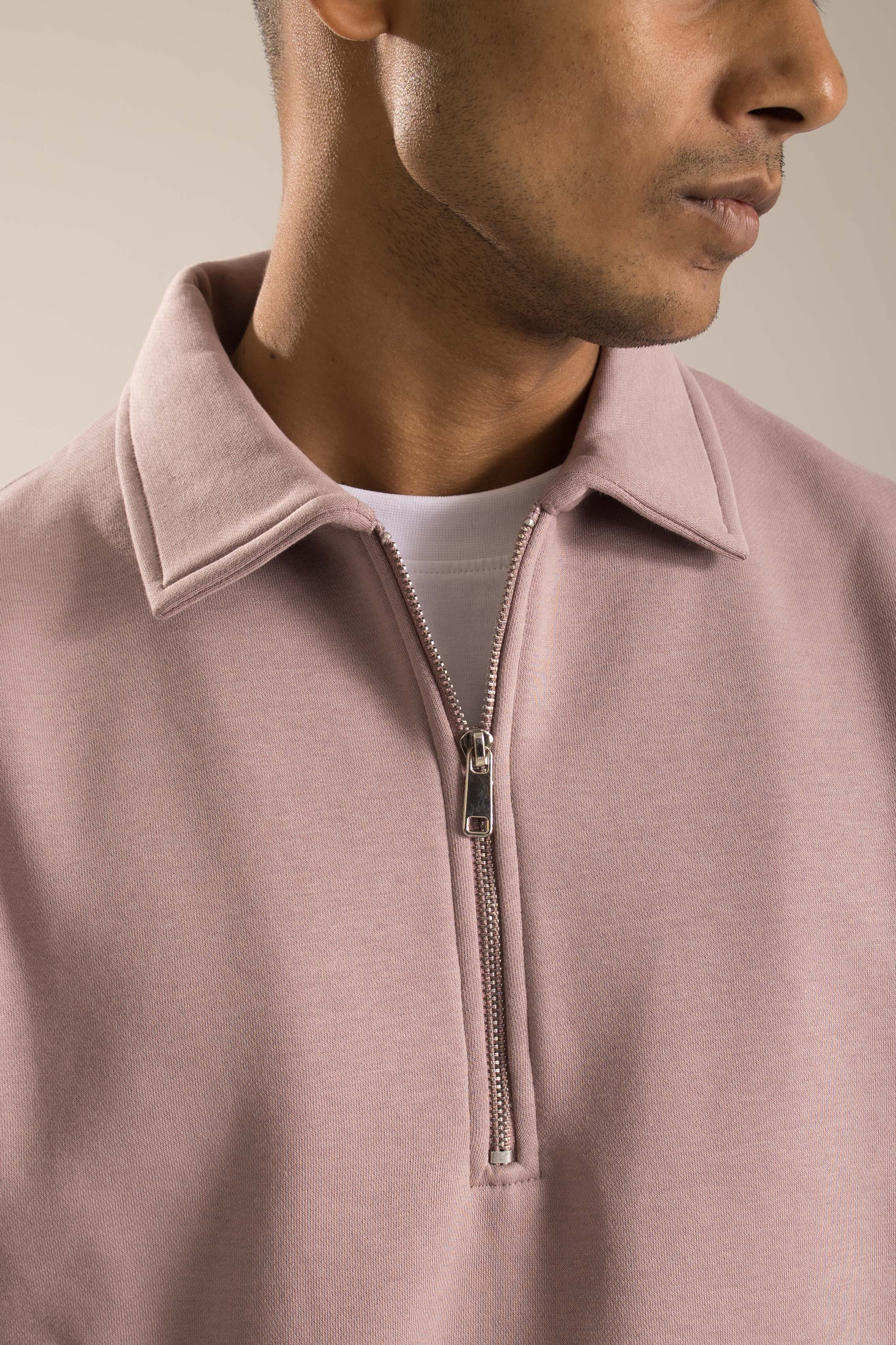 Oneway Men Solid Purple Sweat Shirt