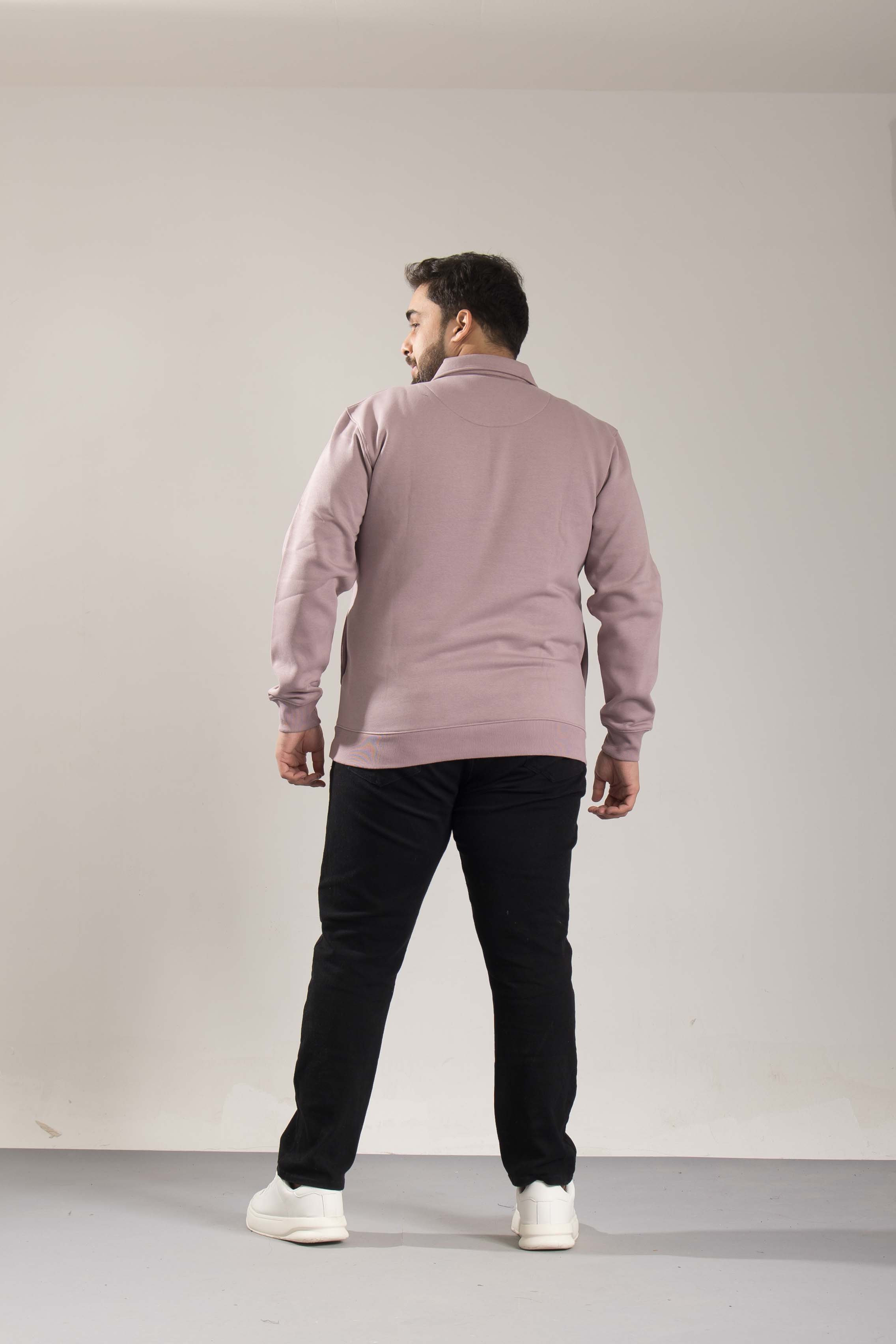 Oneway Men's Comfort Fit Full Sleeve Solid Purple Sweat Shirt