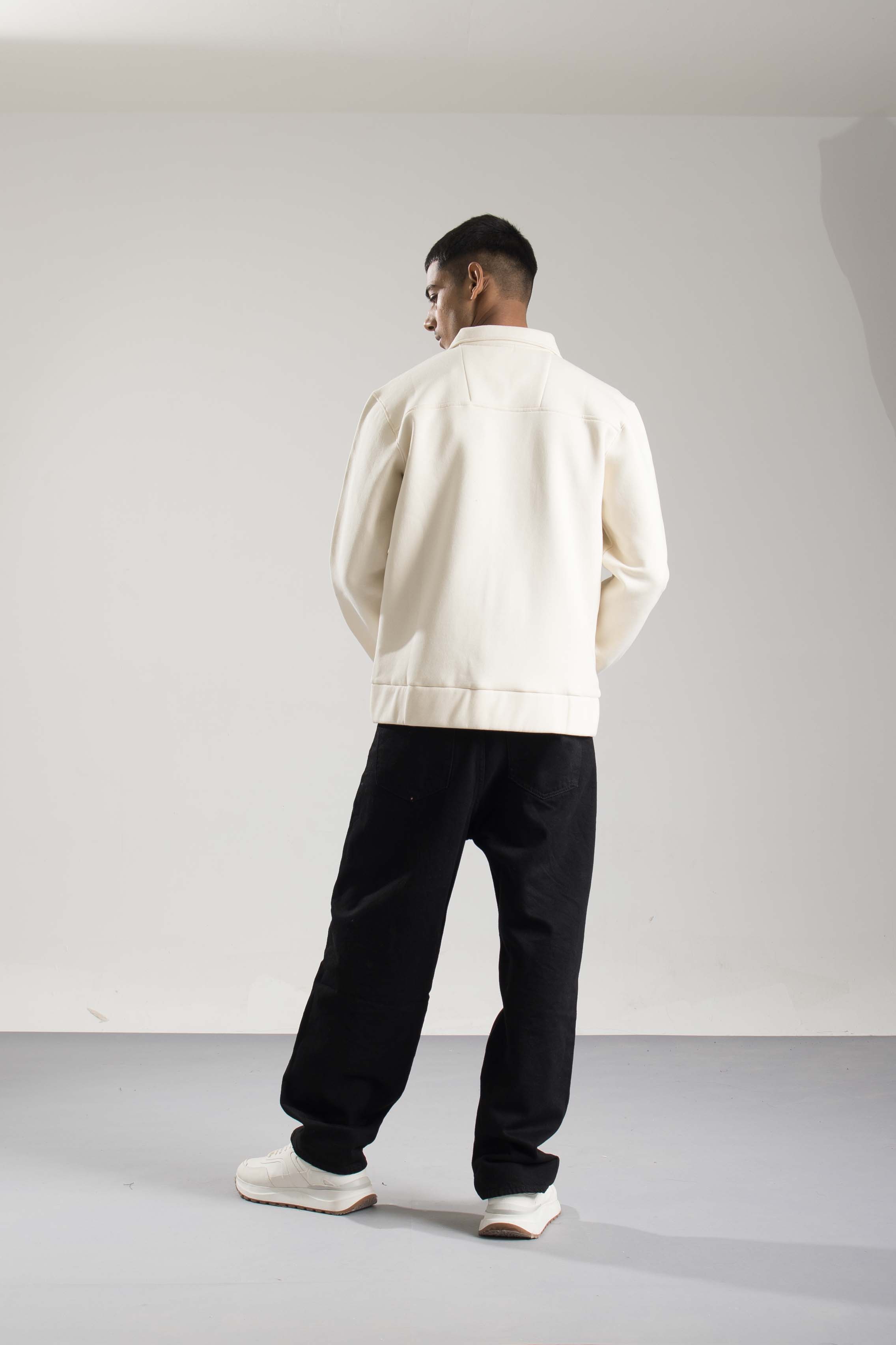 Oneway Men Solid Off White Jacket