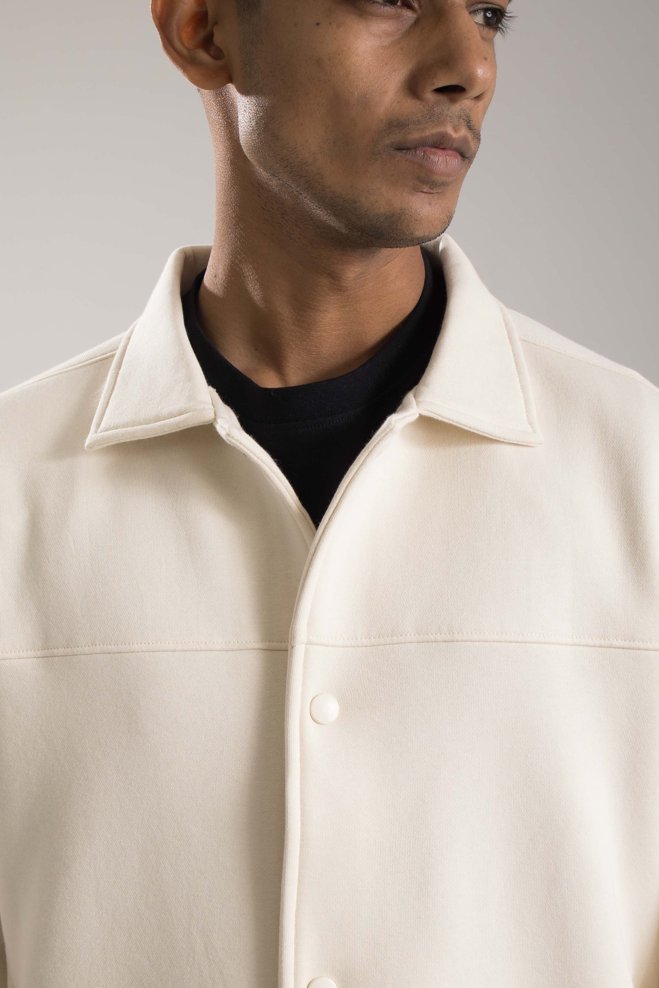 Oneway Men Solid Off White Jacket