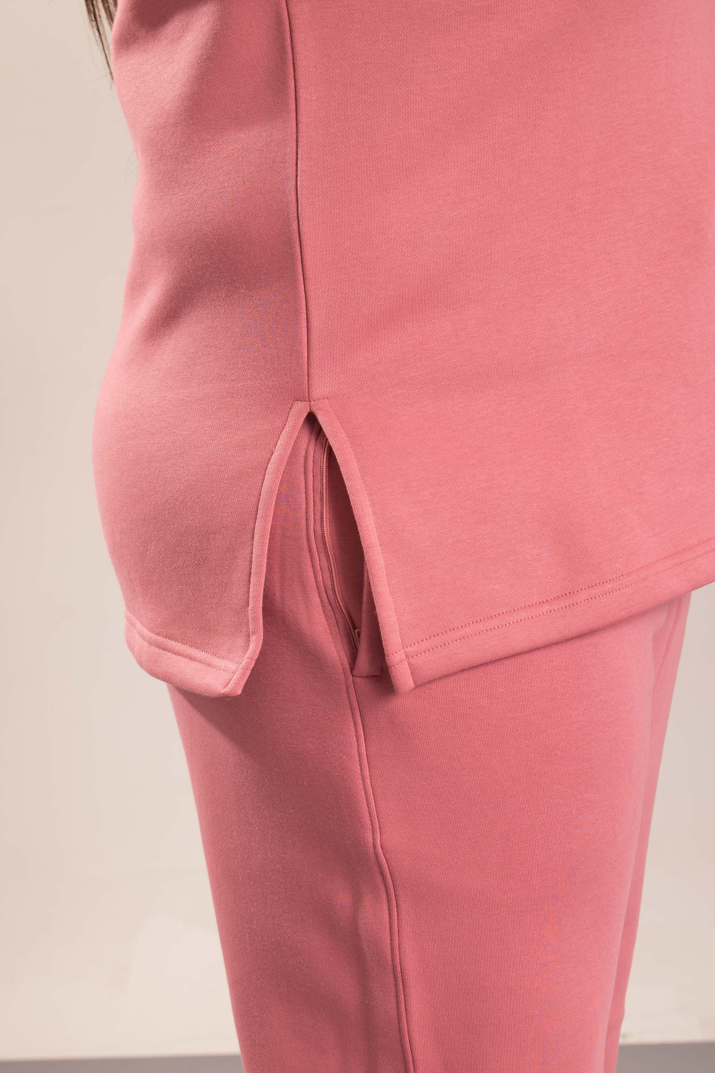 Oneway Women Solid Pink Track Suit