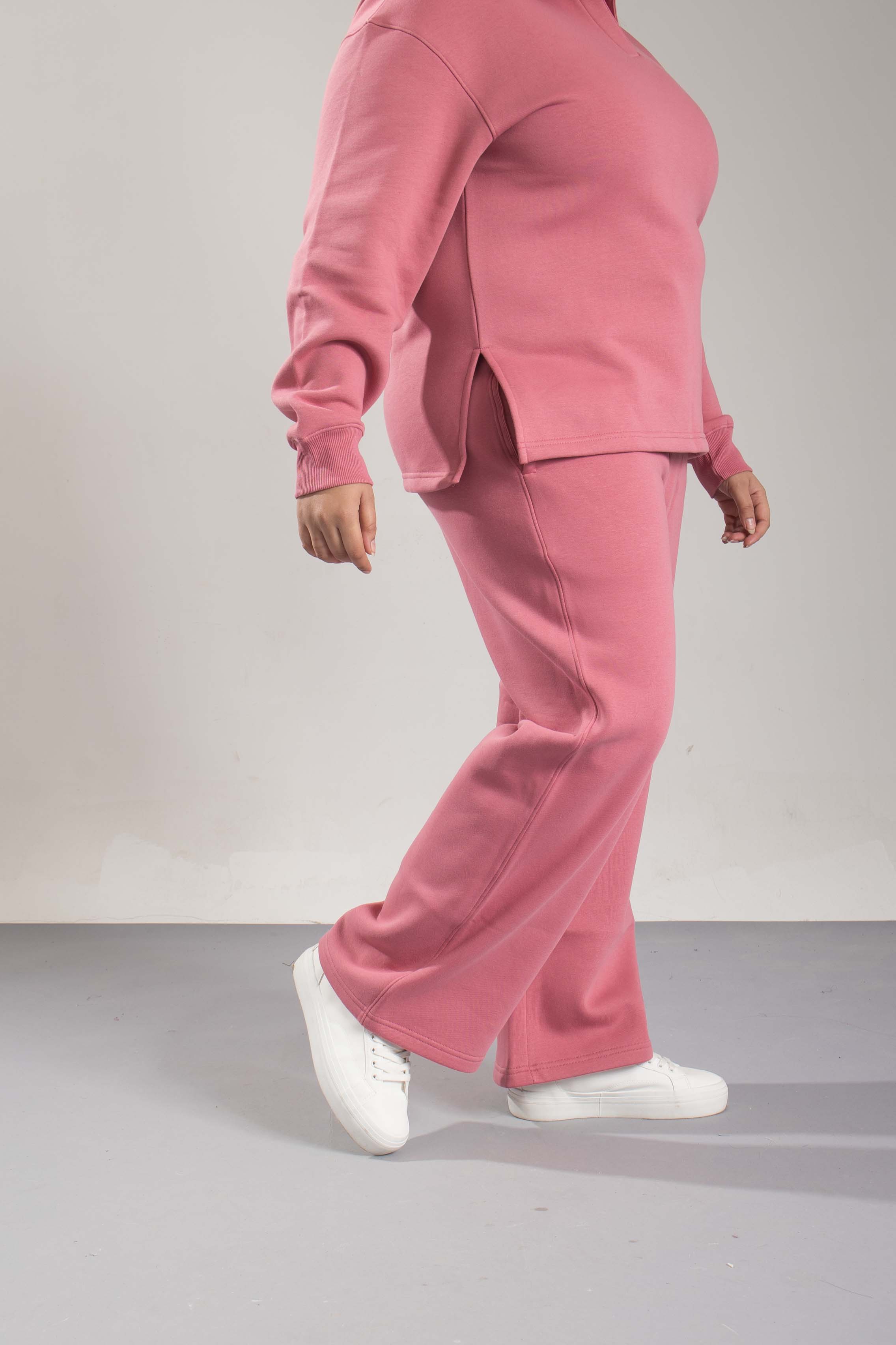 Oneway Women Solid Pink Track Suit