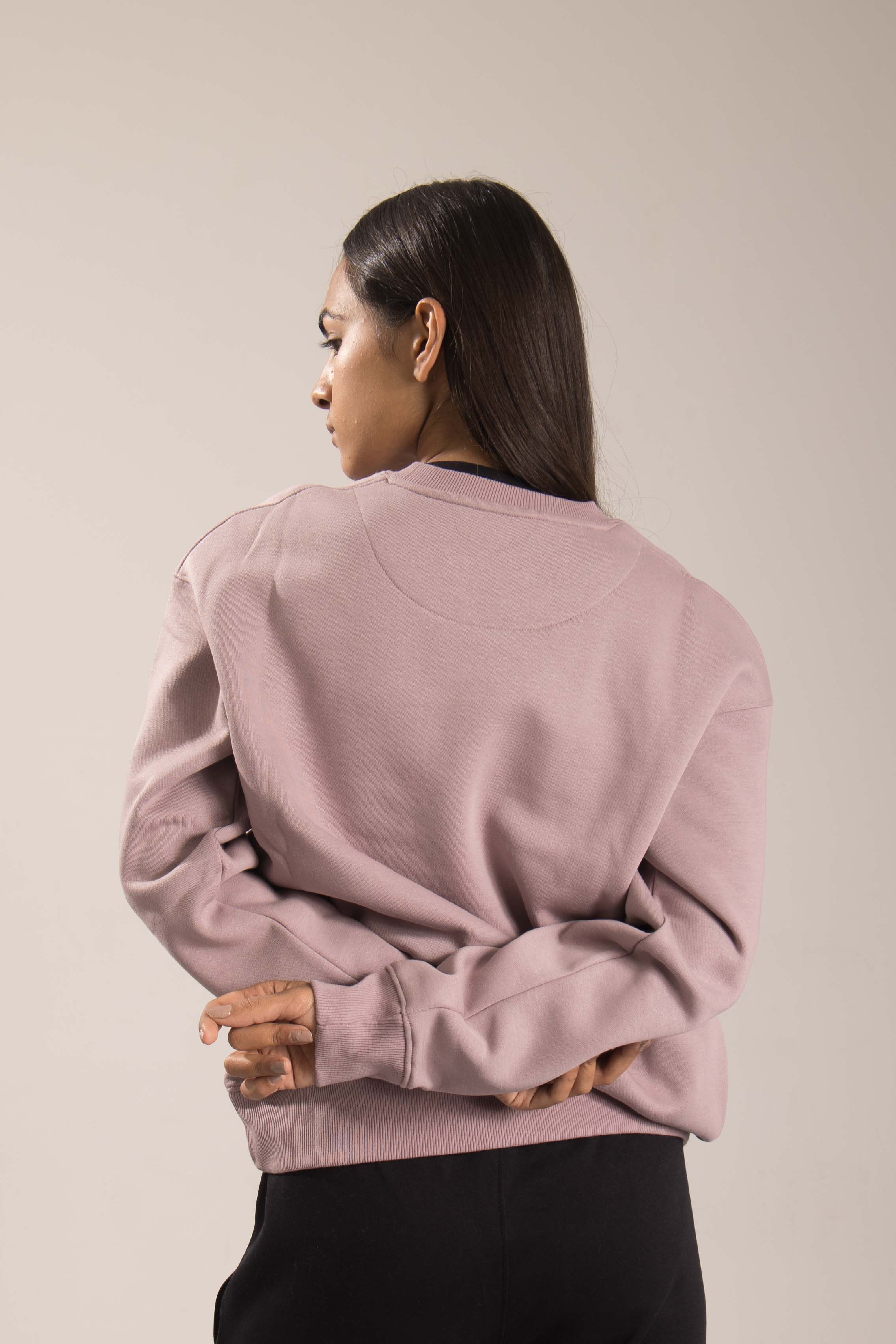 Oneway Women Solid Purple Sweat Shirt