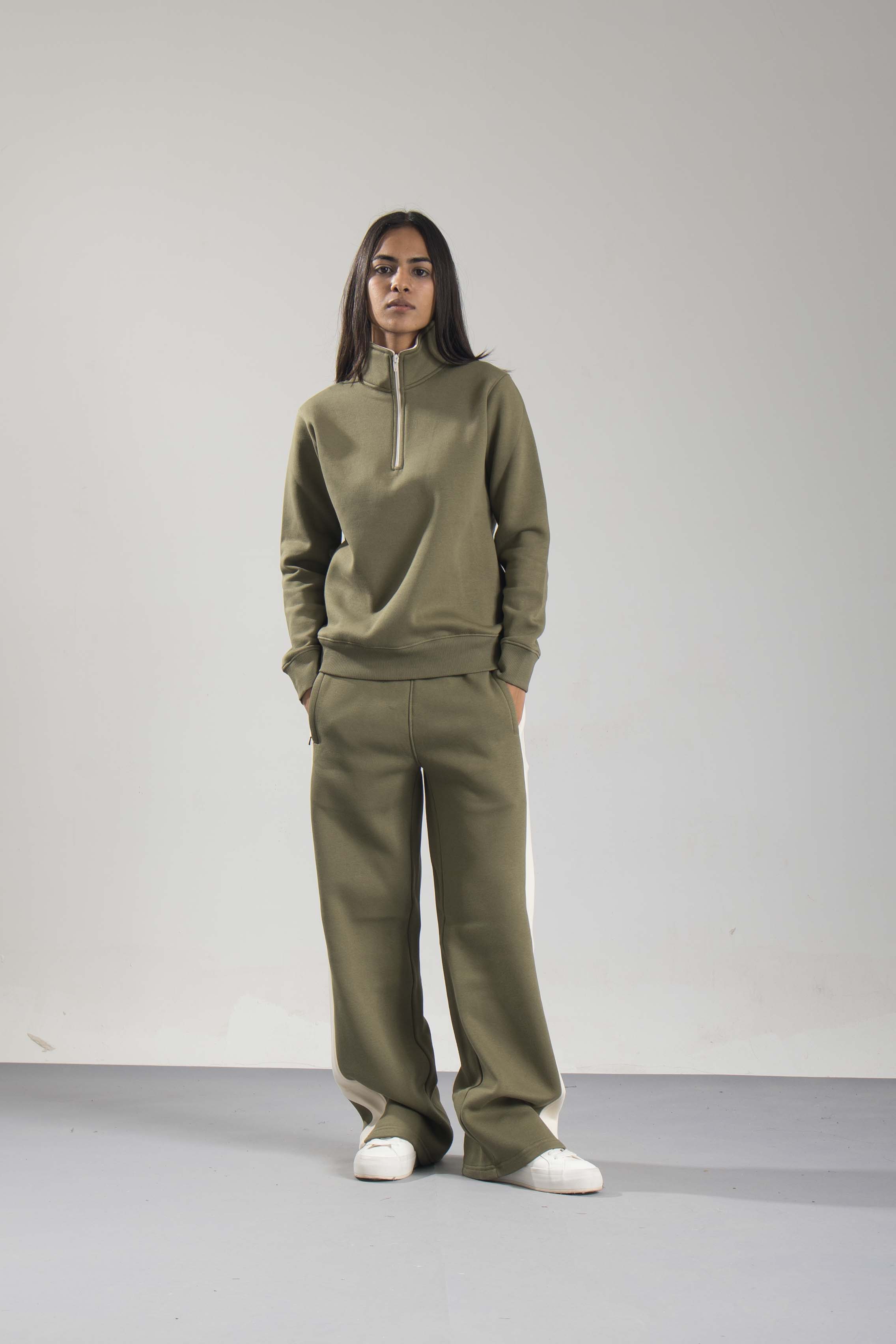 Oneway Women Color Block Green Co-Ord Set