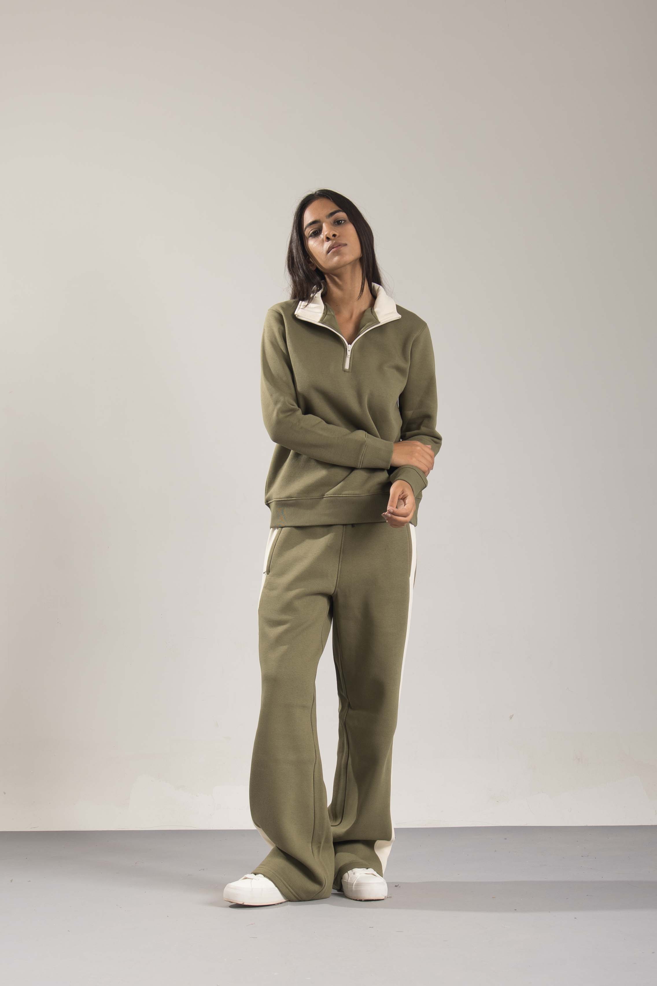 Oneway Women Color Block Green Co-Ord Set
