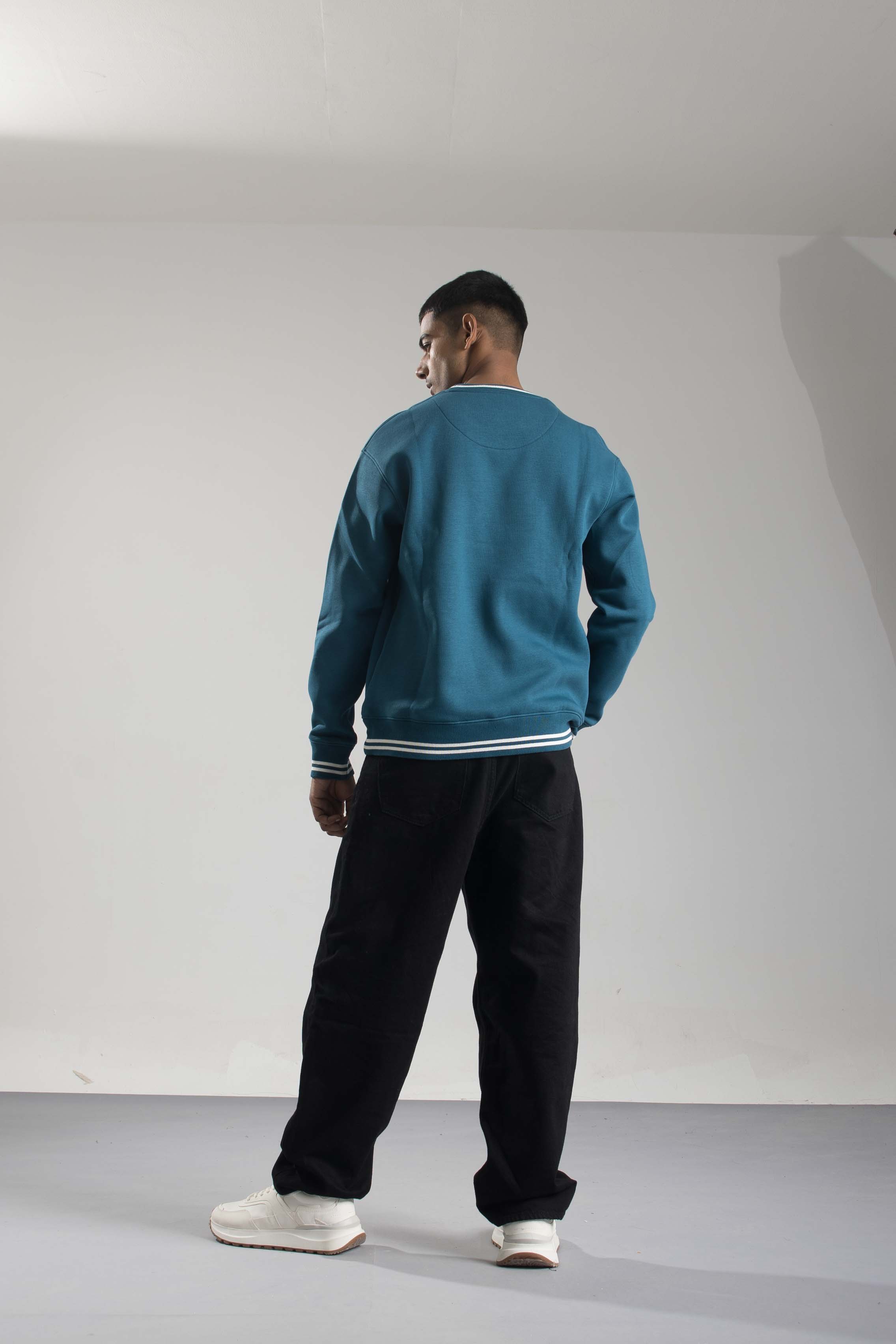 Oneway Men Striped Loose Fit Sweatshirt