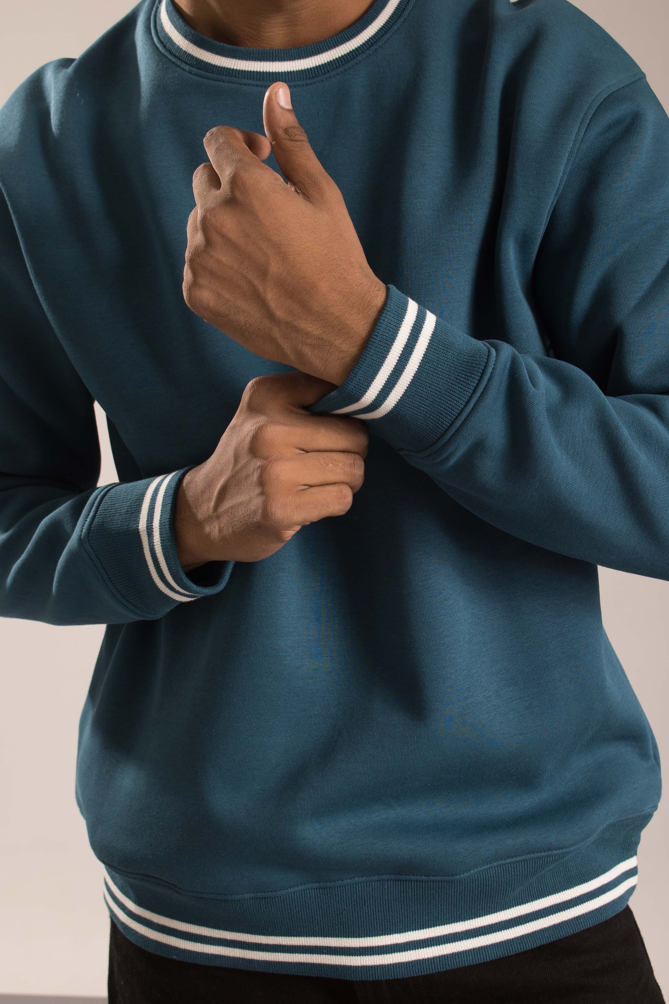 Oneway Men Striped Loose Fit Sweatshirt