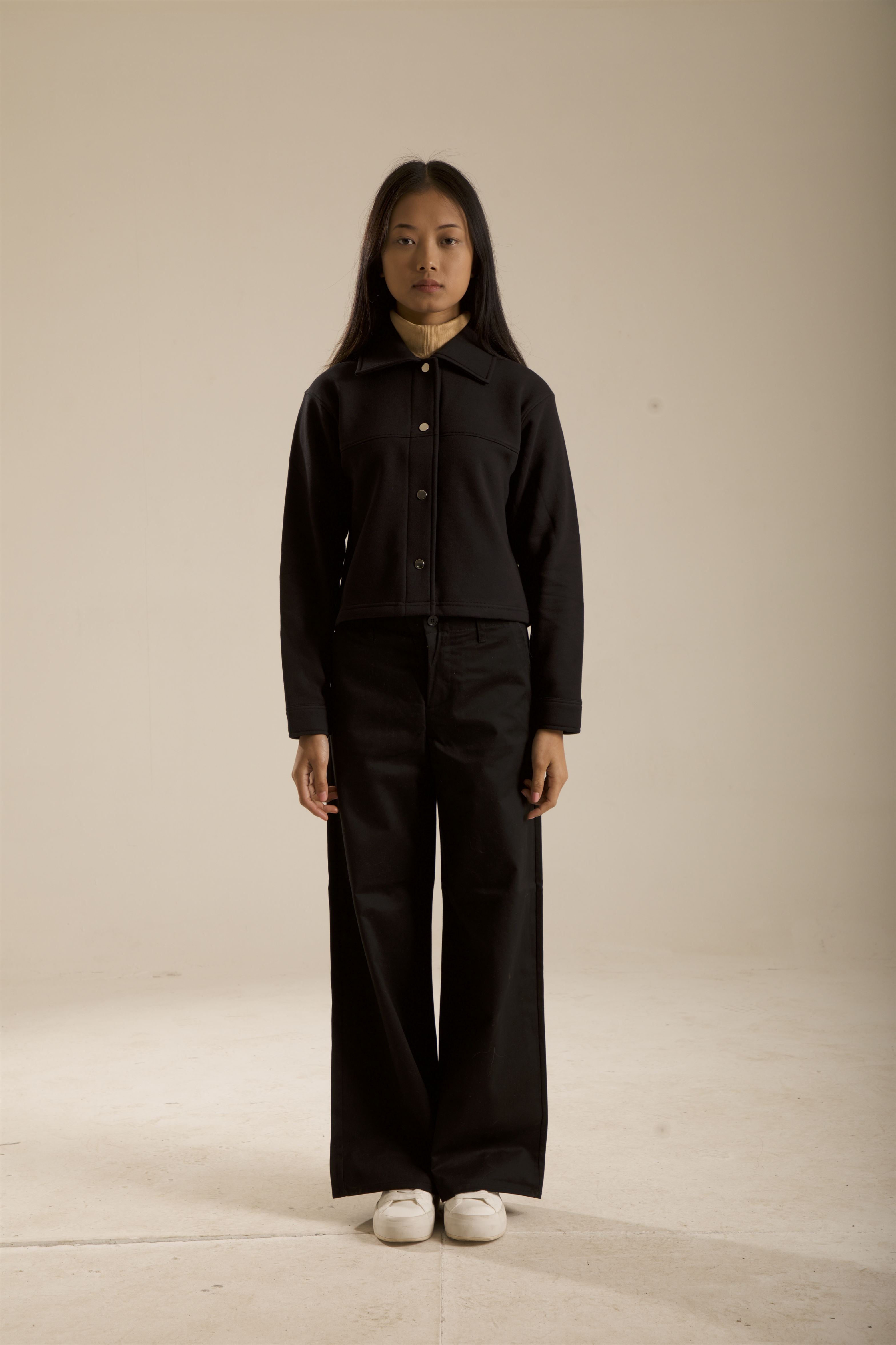 Oneway Women Solid Black Coat